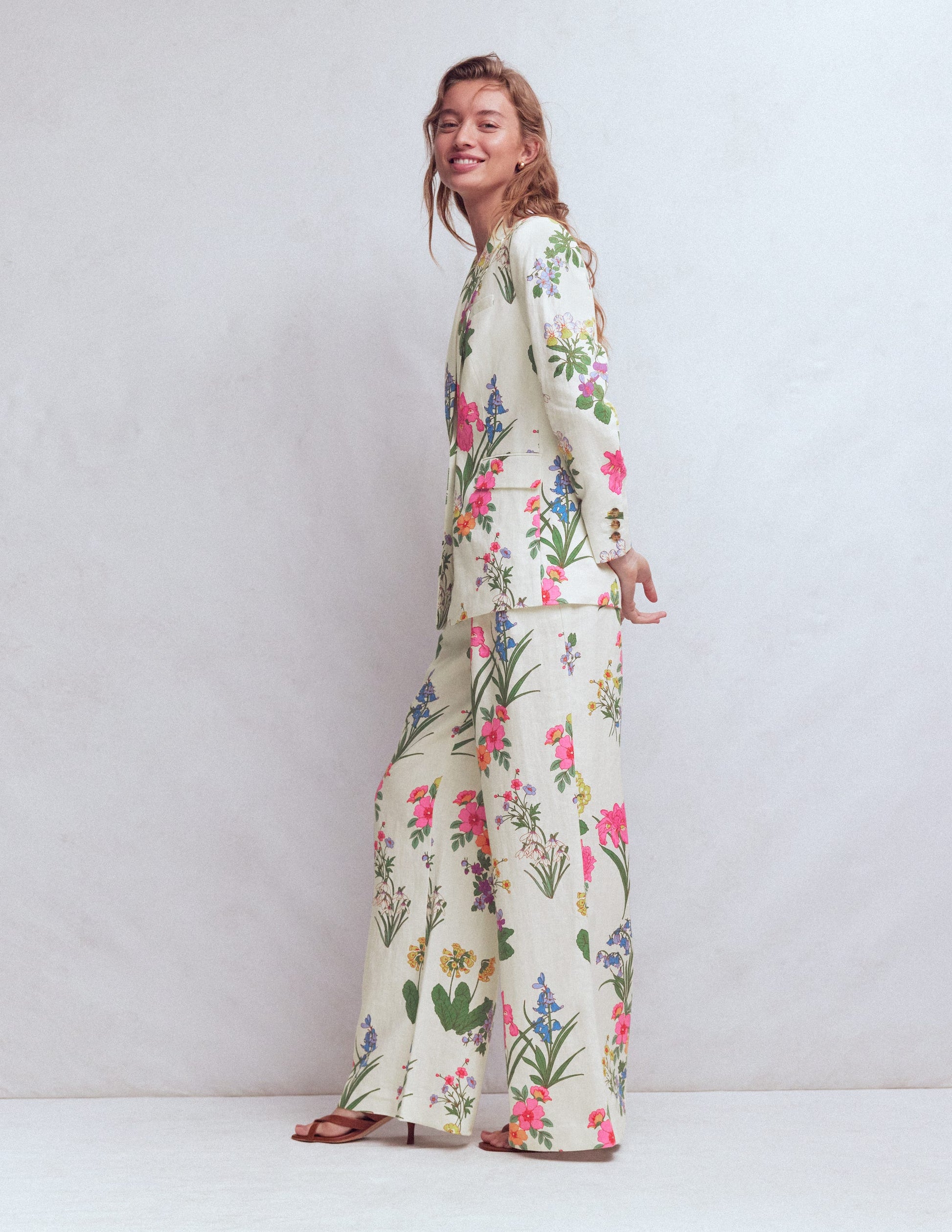 Kensington Linen Pants-Ivory, Delicate Blossom | Boden USA Kensington Linen Pants-Ivory, Delicate Blossom | Boden USA