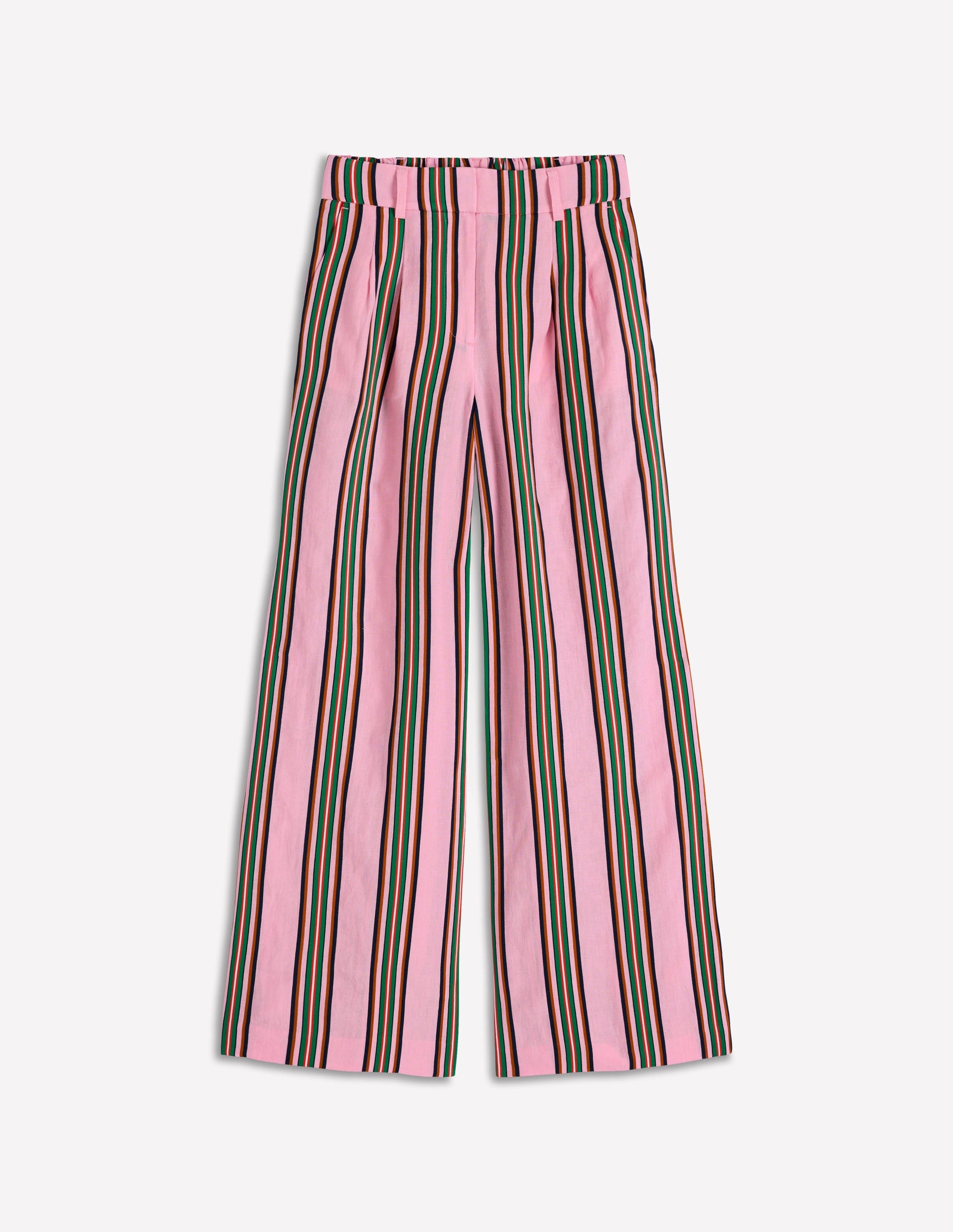 Kensington Linen Pants-Pink and Green Stripe-8