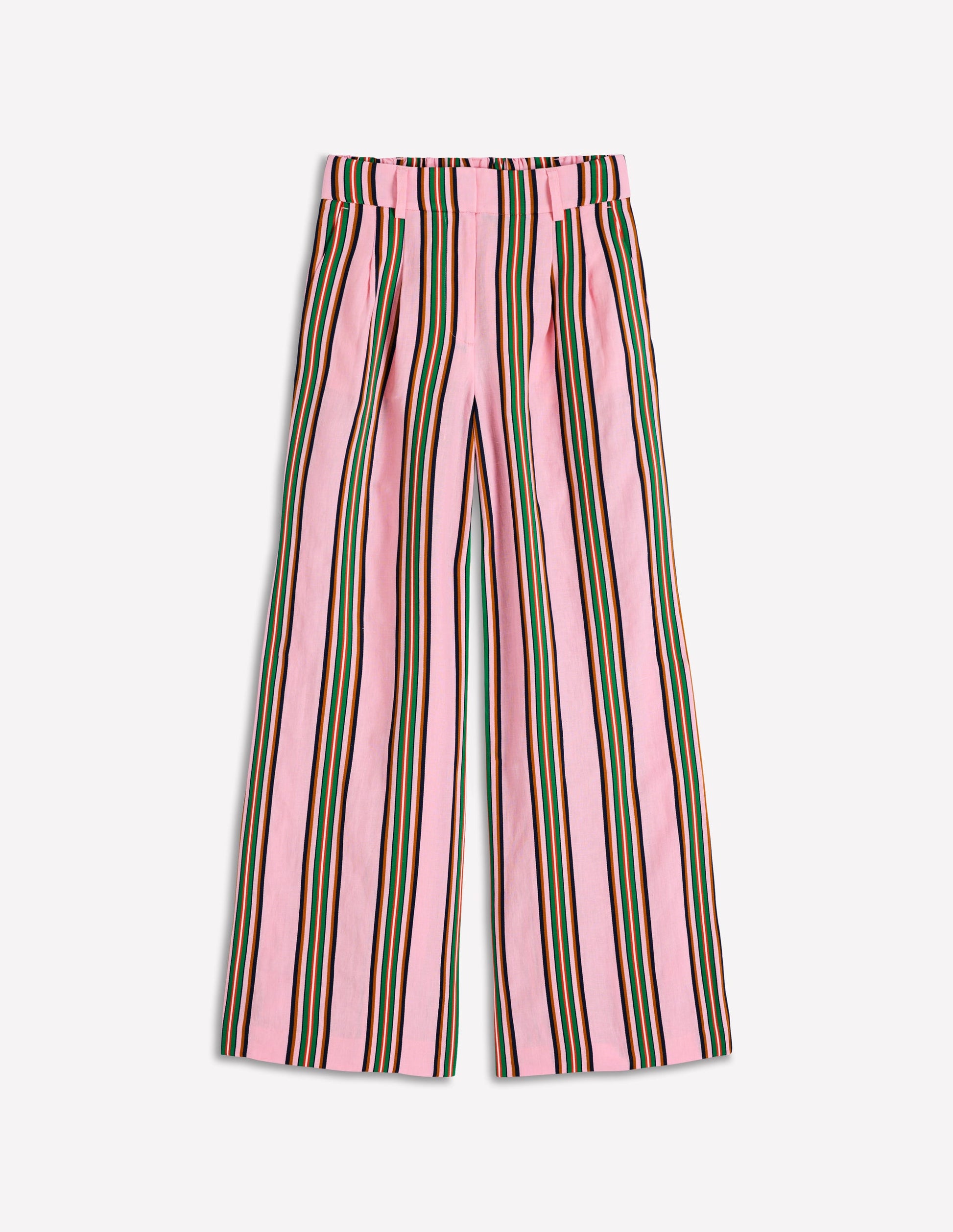 Kensington Linen Pants-Pink and Green Stripe-7