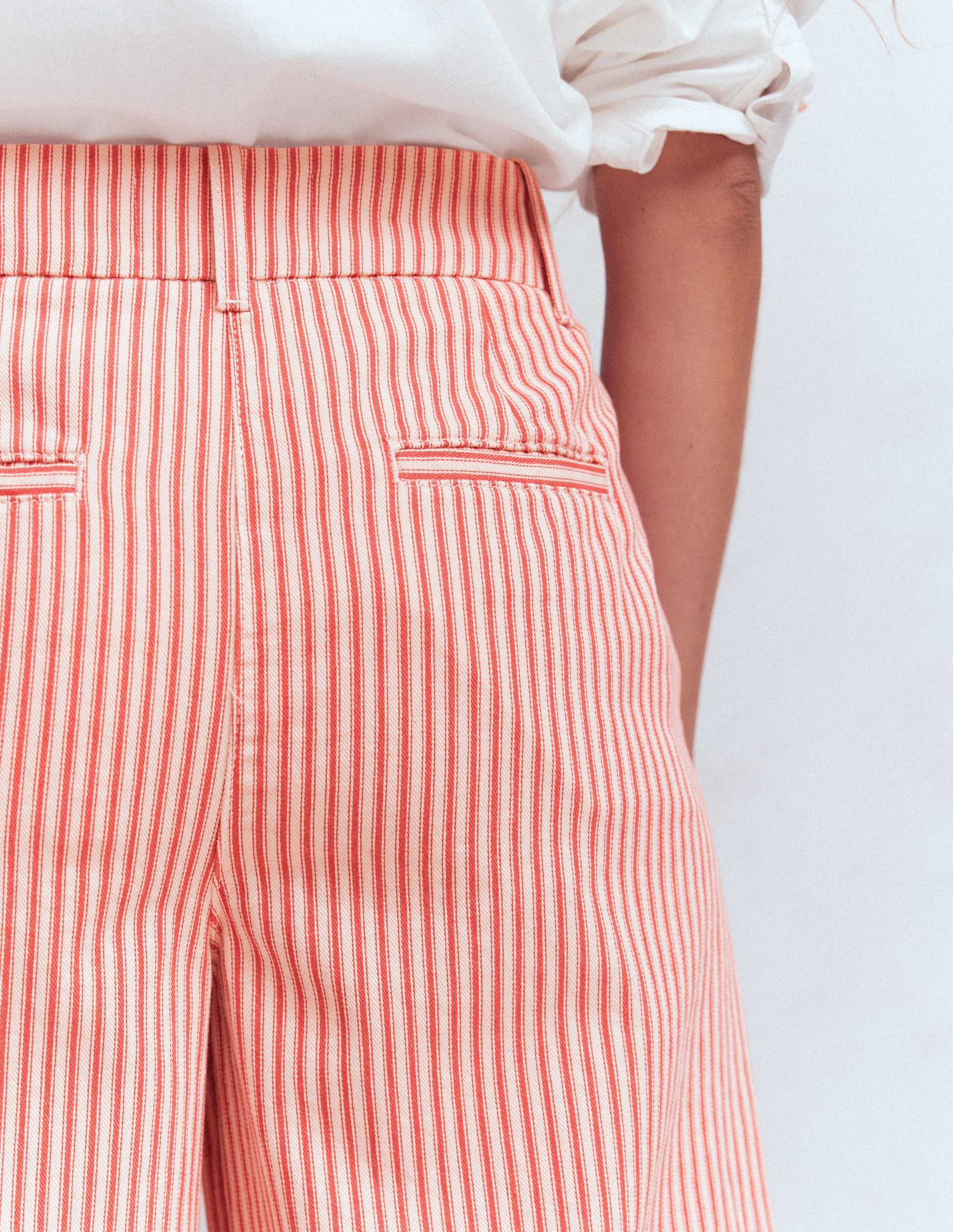 Kensington Wide Leg Pants-Red Ticking Stripe-5