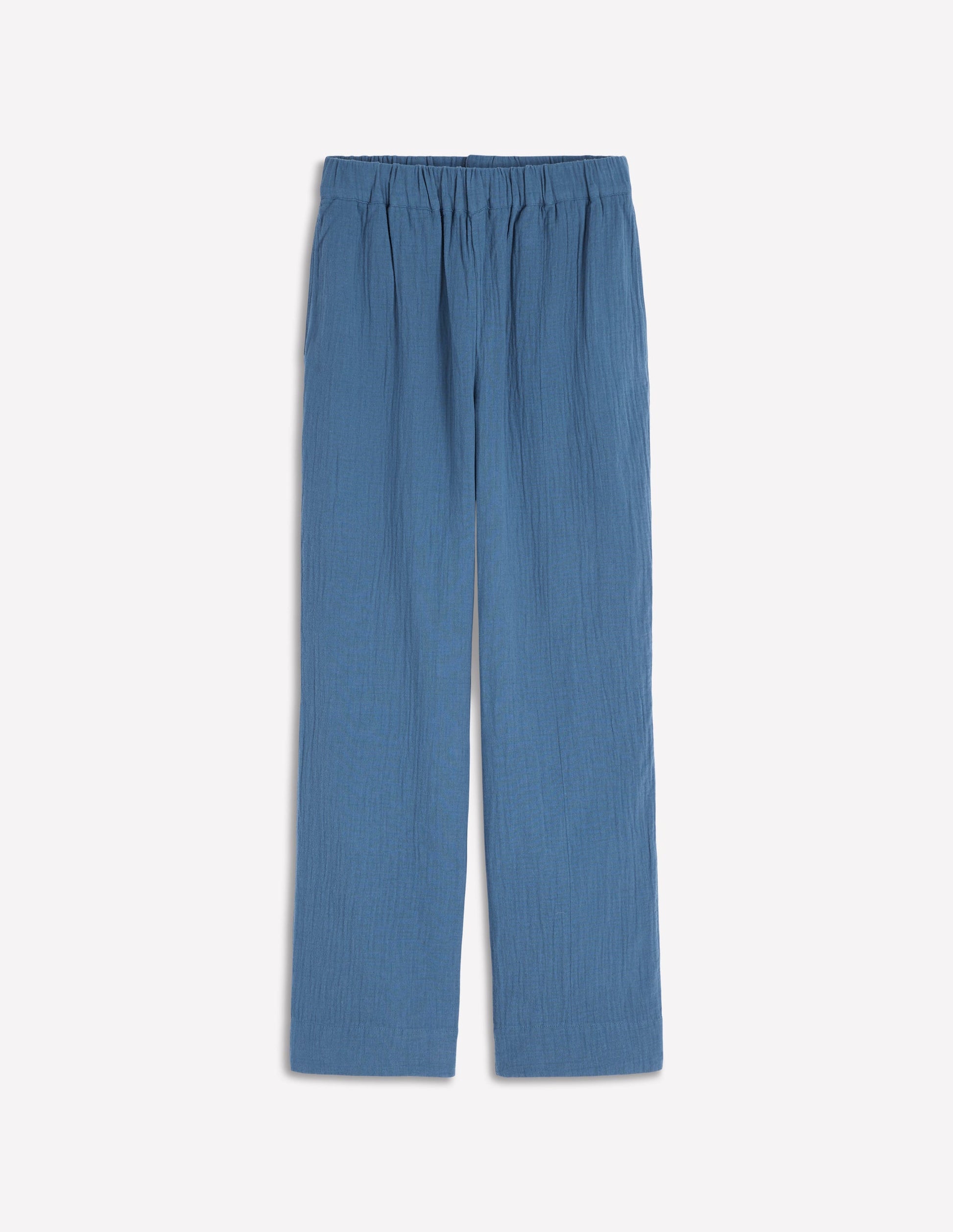 Pull-on Double Cloth Pants-Tourmaline Blue-5