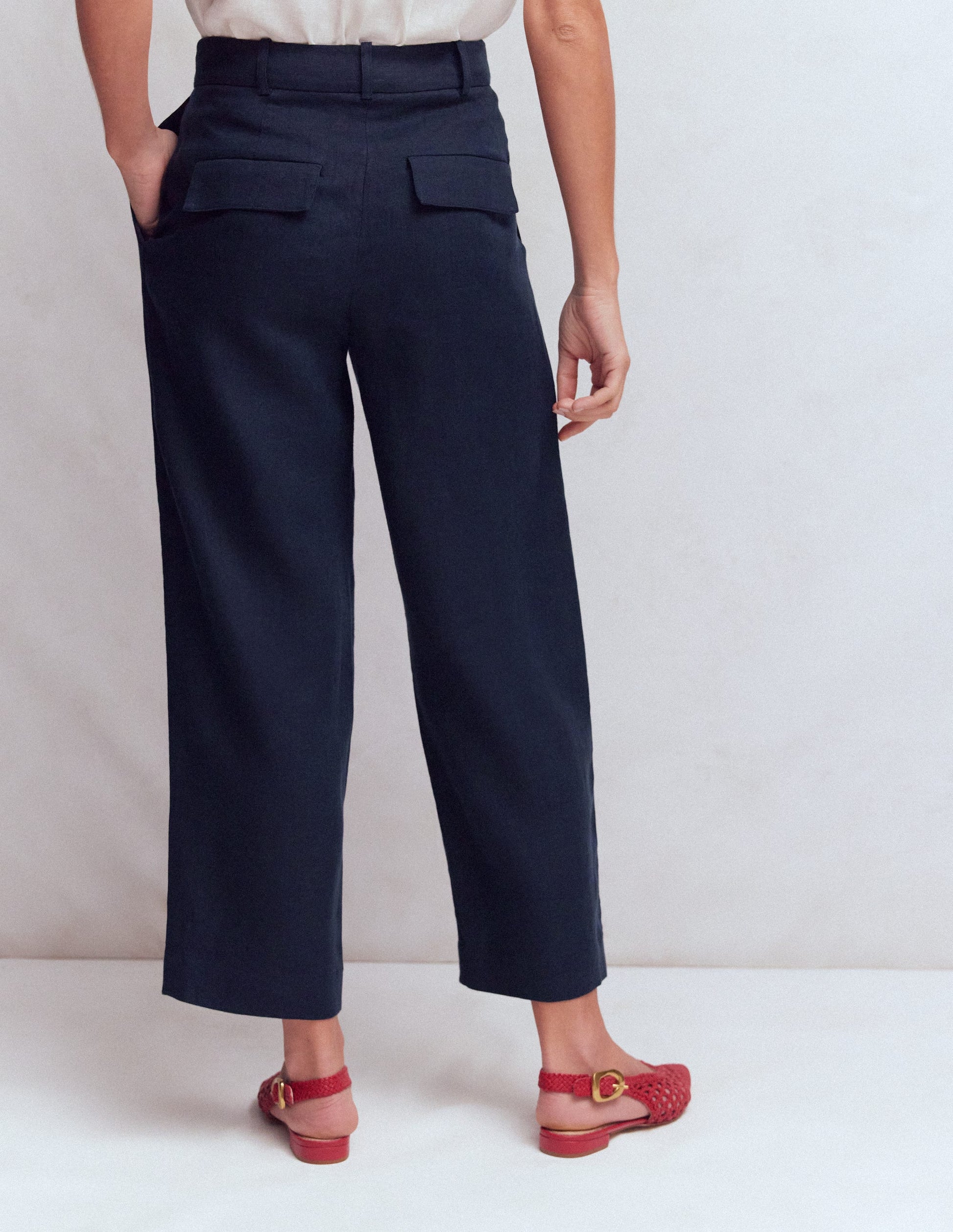 Bloomsbury Linen Pants-Navy-3