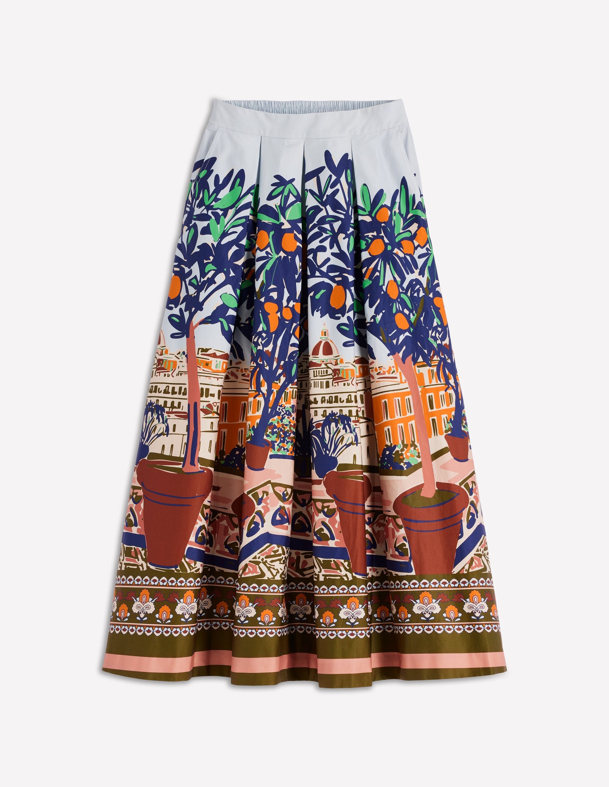 Verity Sateen Skirt-Multi, Balcony Scene | Boden USA