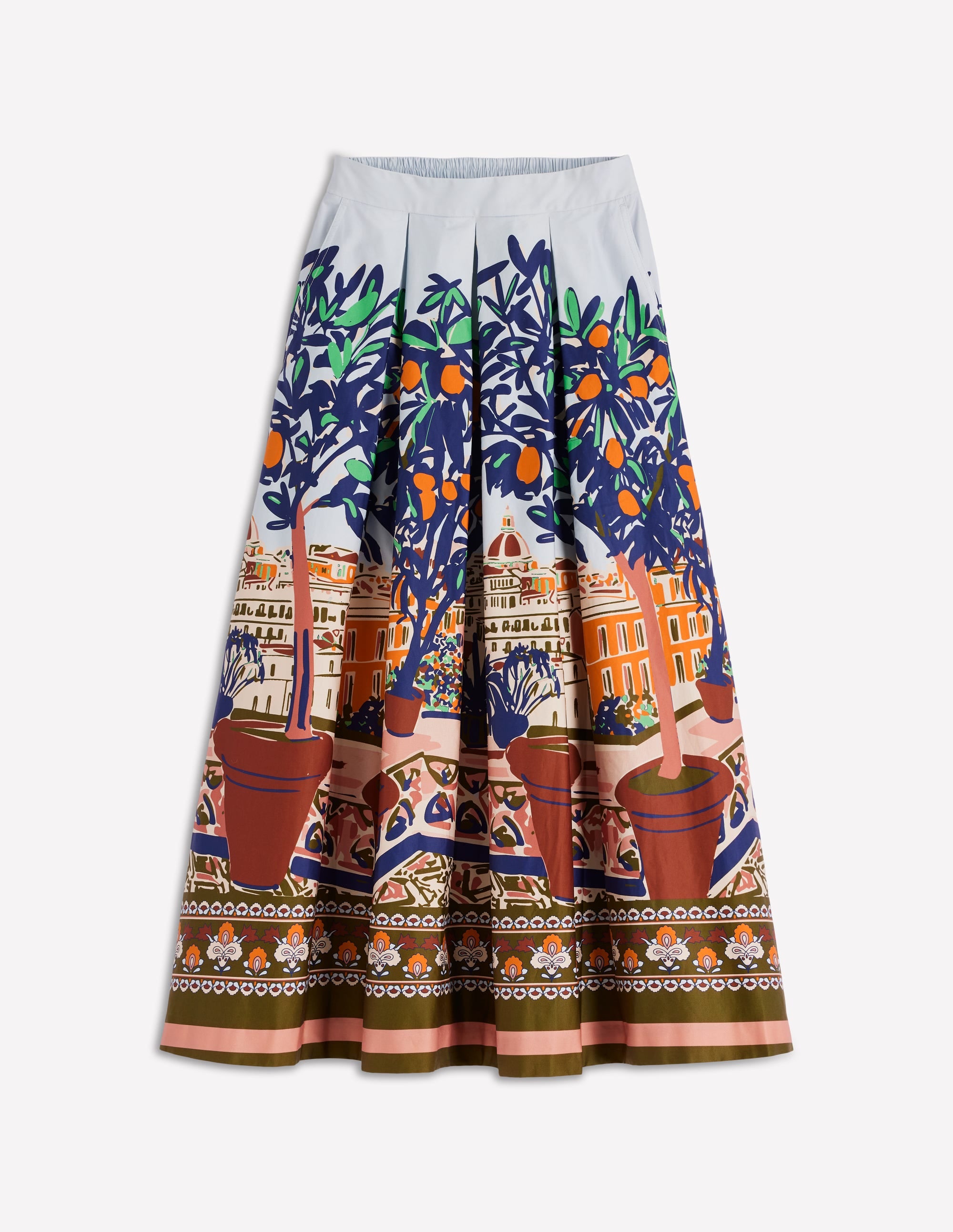 Verity Sateen Skirt-Multi, Balcony Scene - Image 6