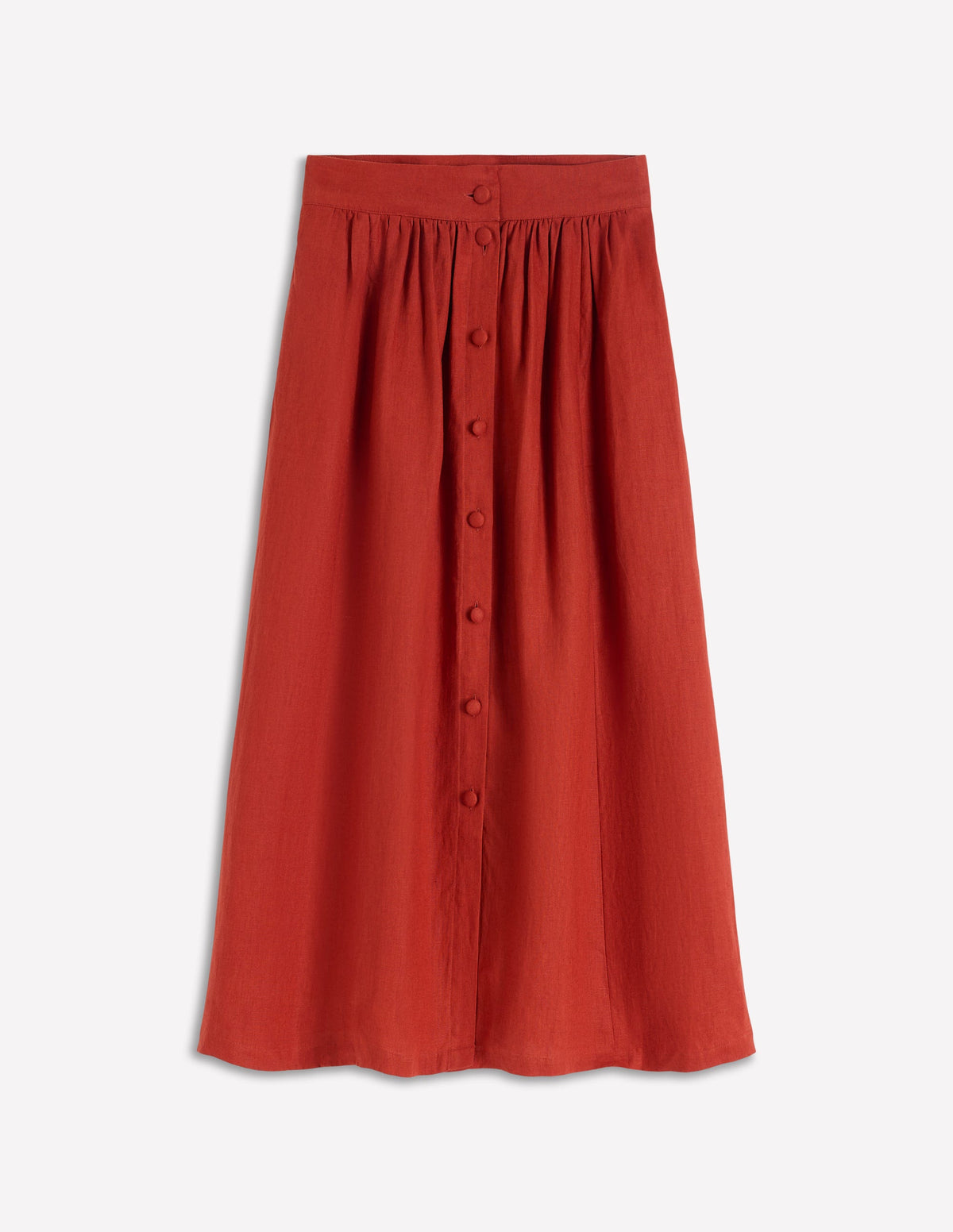 Emma Linen Maxi Skirt-Burnt Orange - Image 8