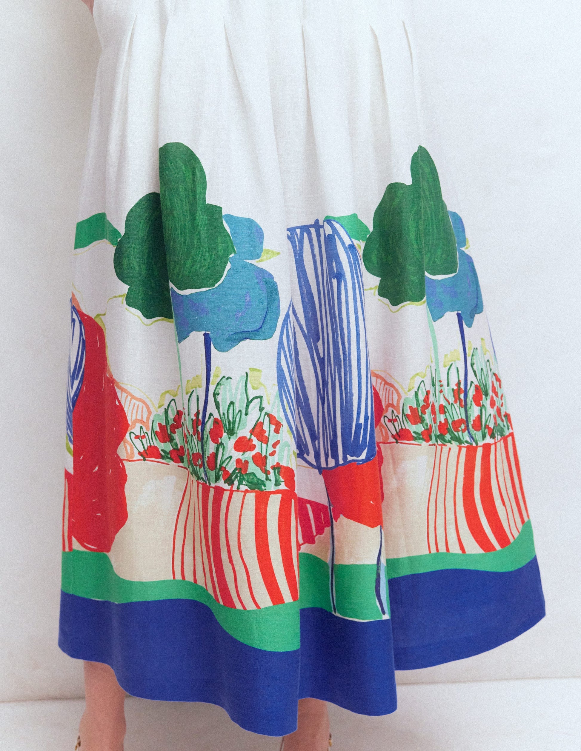 Valentina Linen Skirt-Multi, Abstract Valley-2