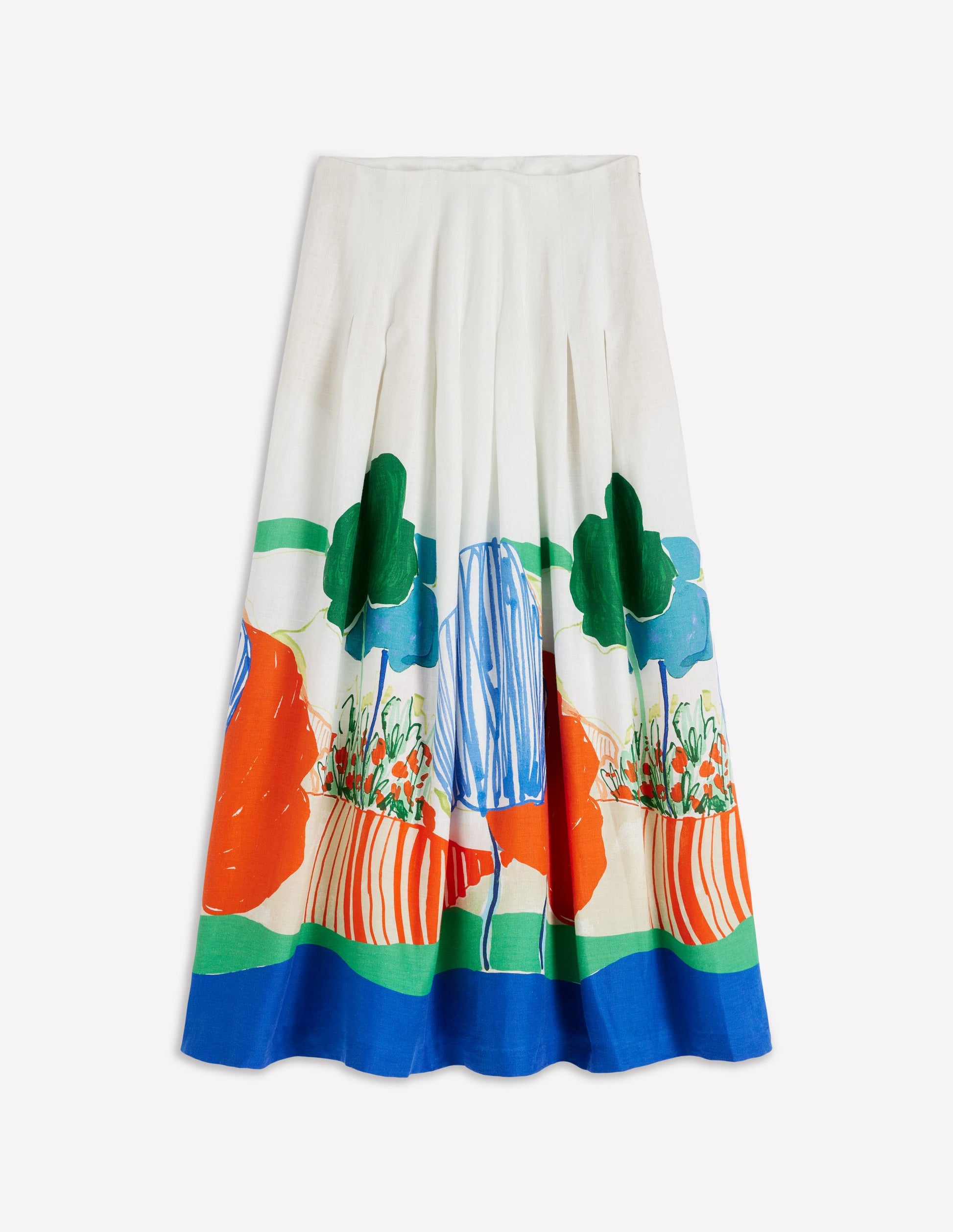 Valentina Linen Skirt-Multi, Abstract Valley-7
