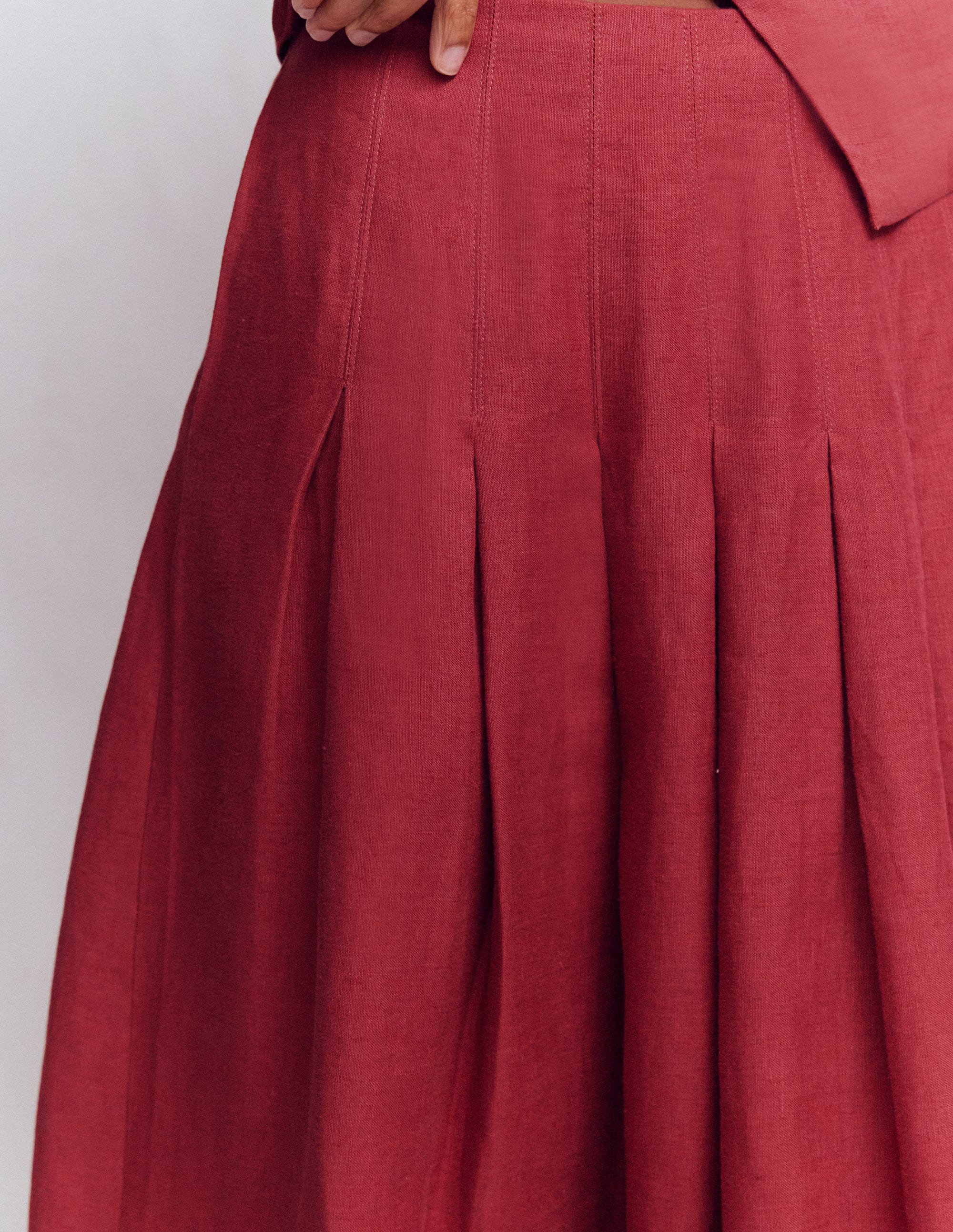 Valentina Linen Skirt-Rich Chestnut - Image 2
