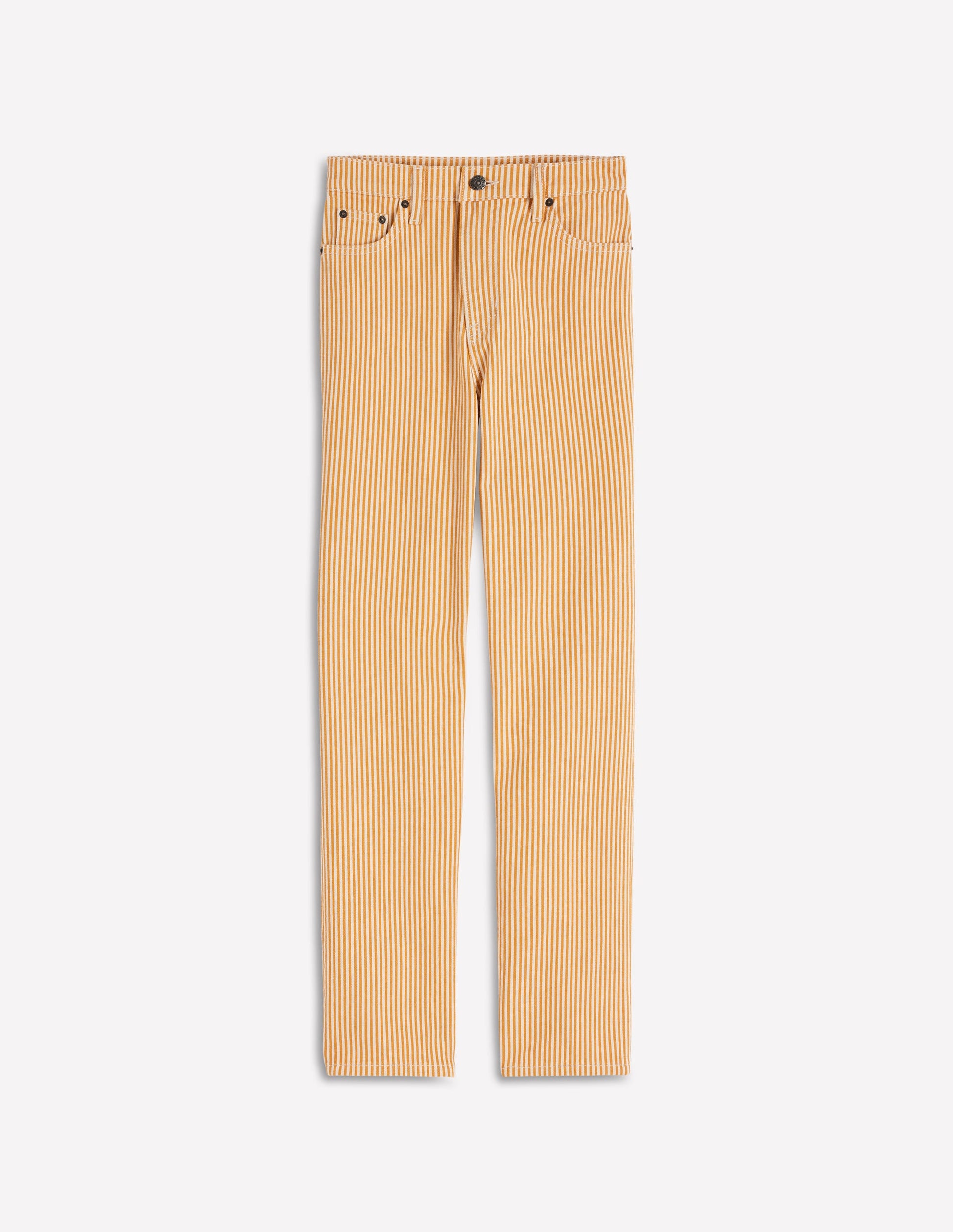 High Rise Straight Jeans-Yellow Stripe-6