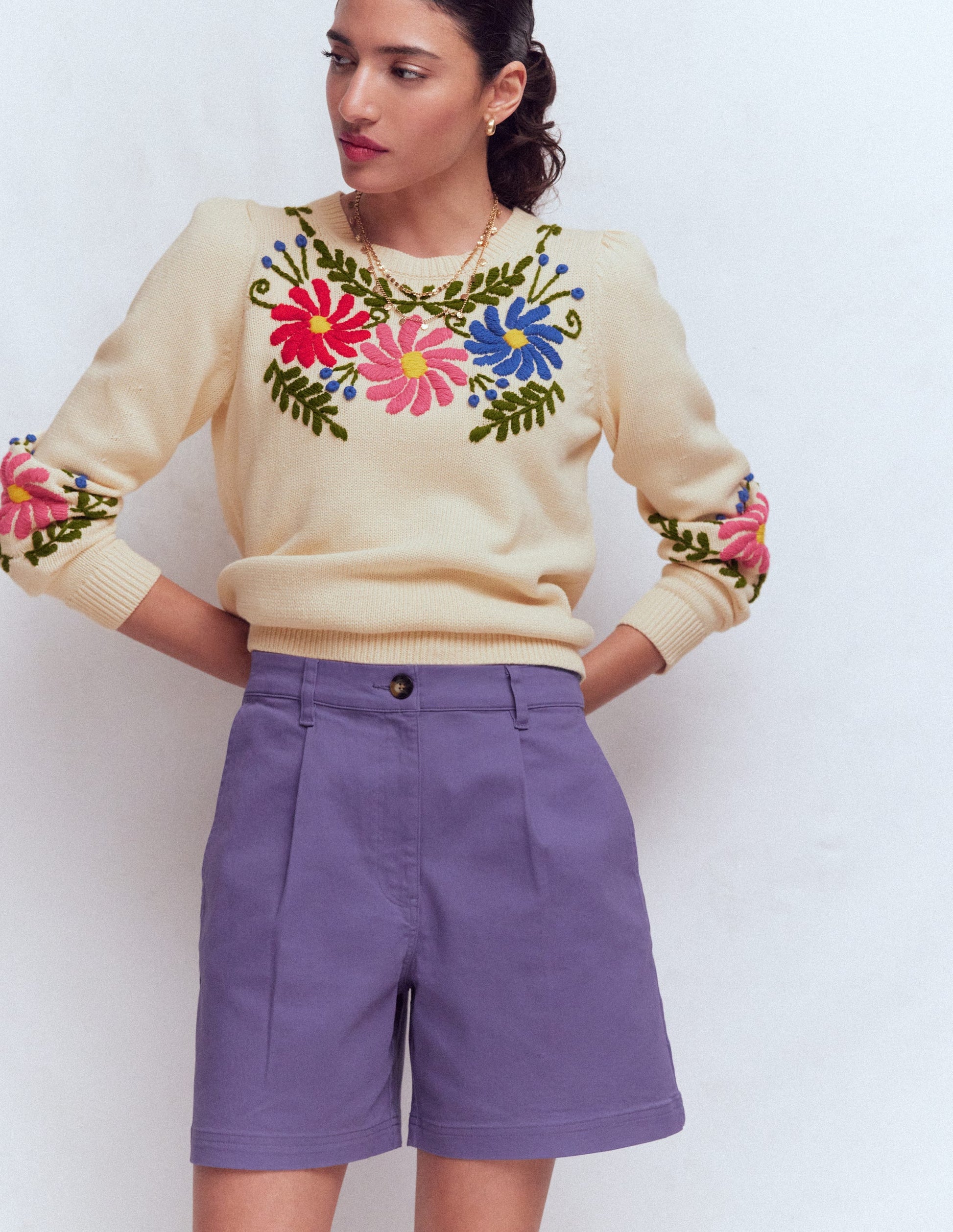 Chino Shorts-Purple Thistle-1