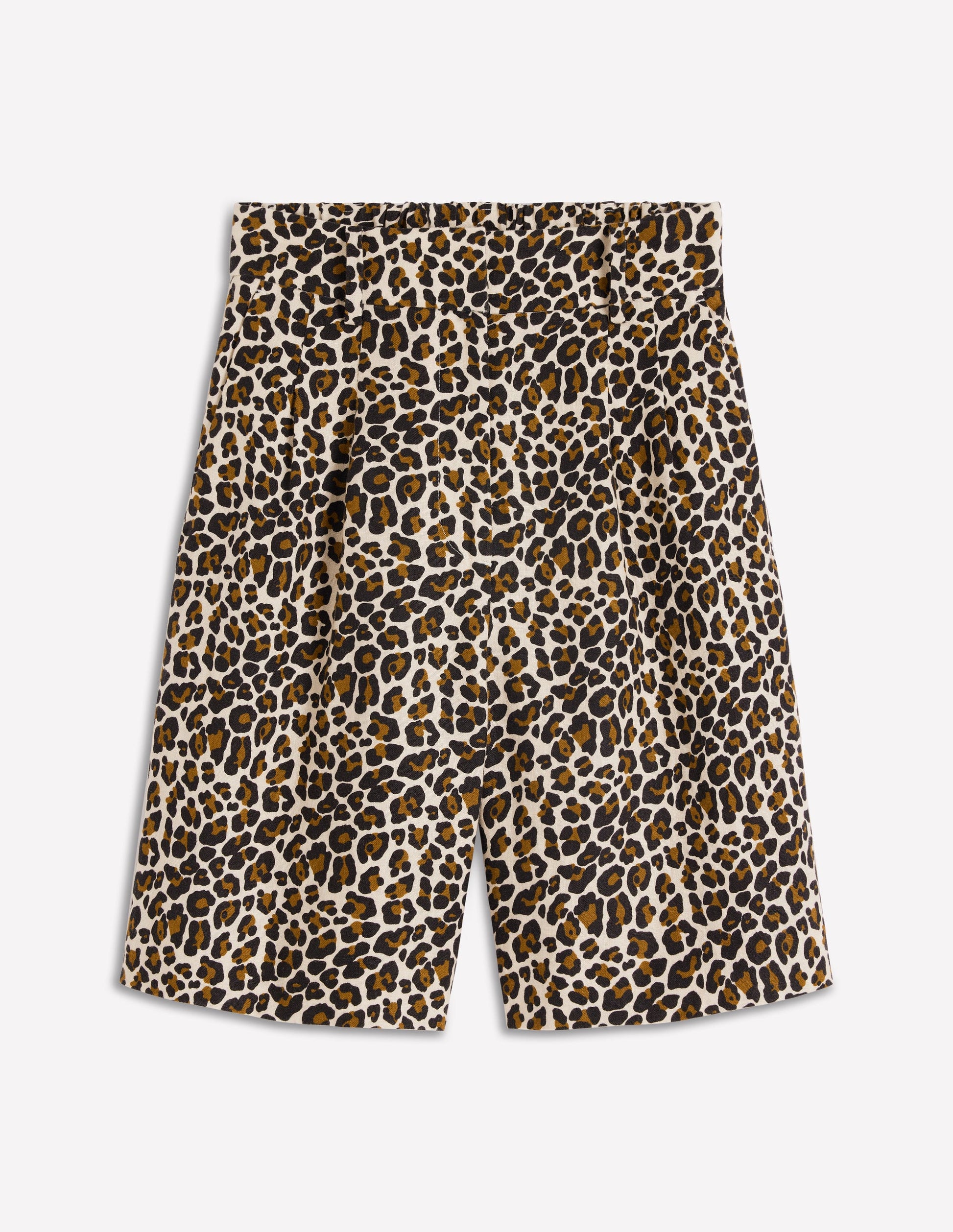 Kensington Linen Shorts-Almond Milk, Cheetah Pop-7