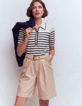 Denim Bermuda Short-Ecru