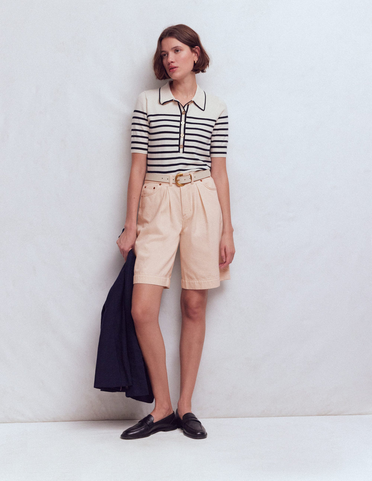 Denim Bermuda Short-Ecru - Image 4