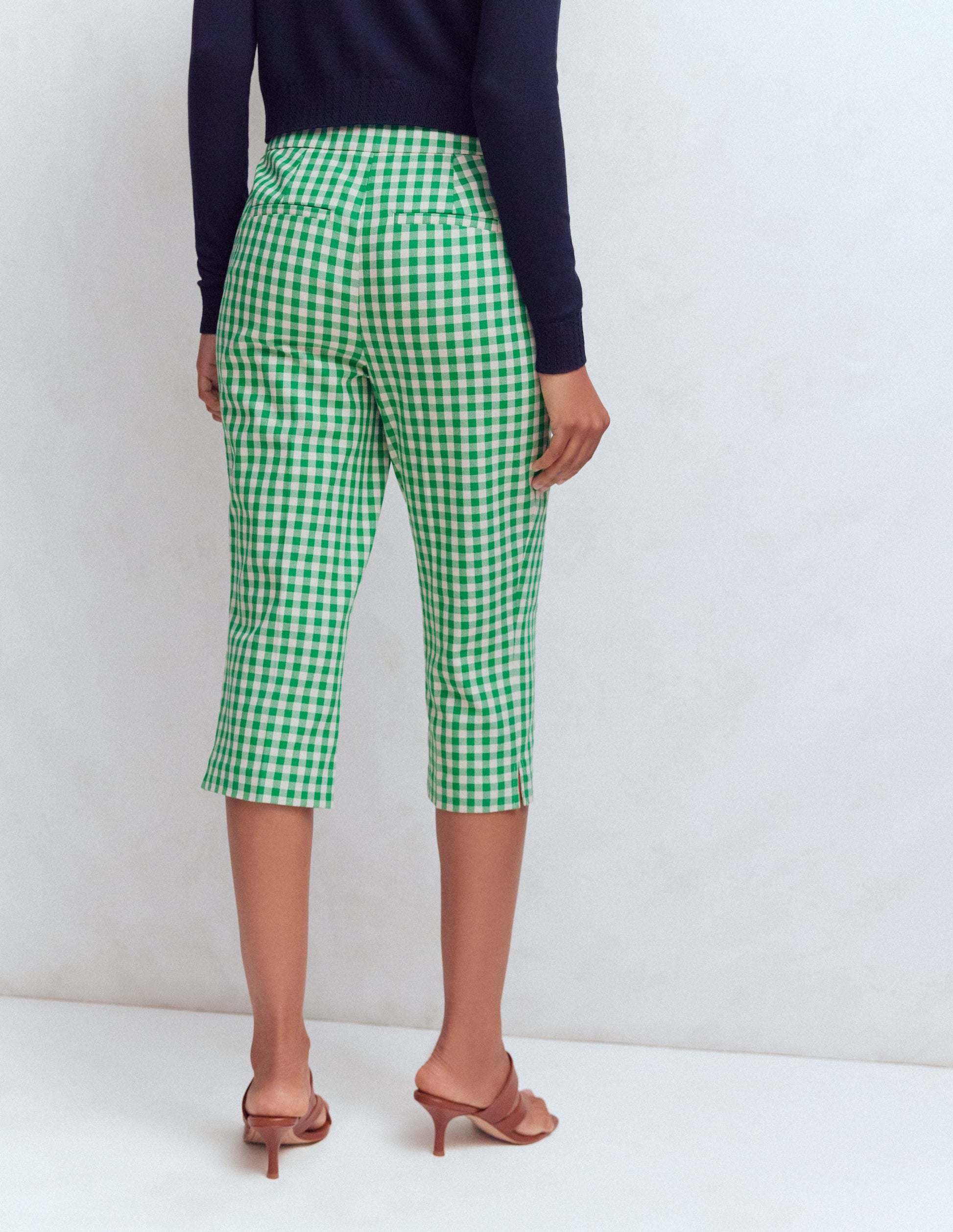 Capri Pants-Rich Emerald, Gingham-3