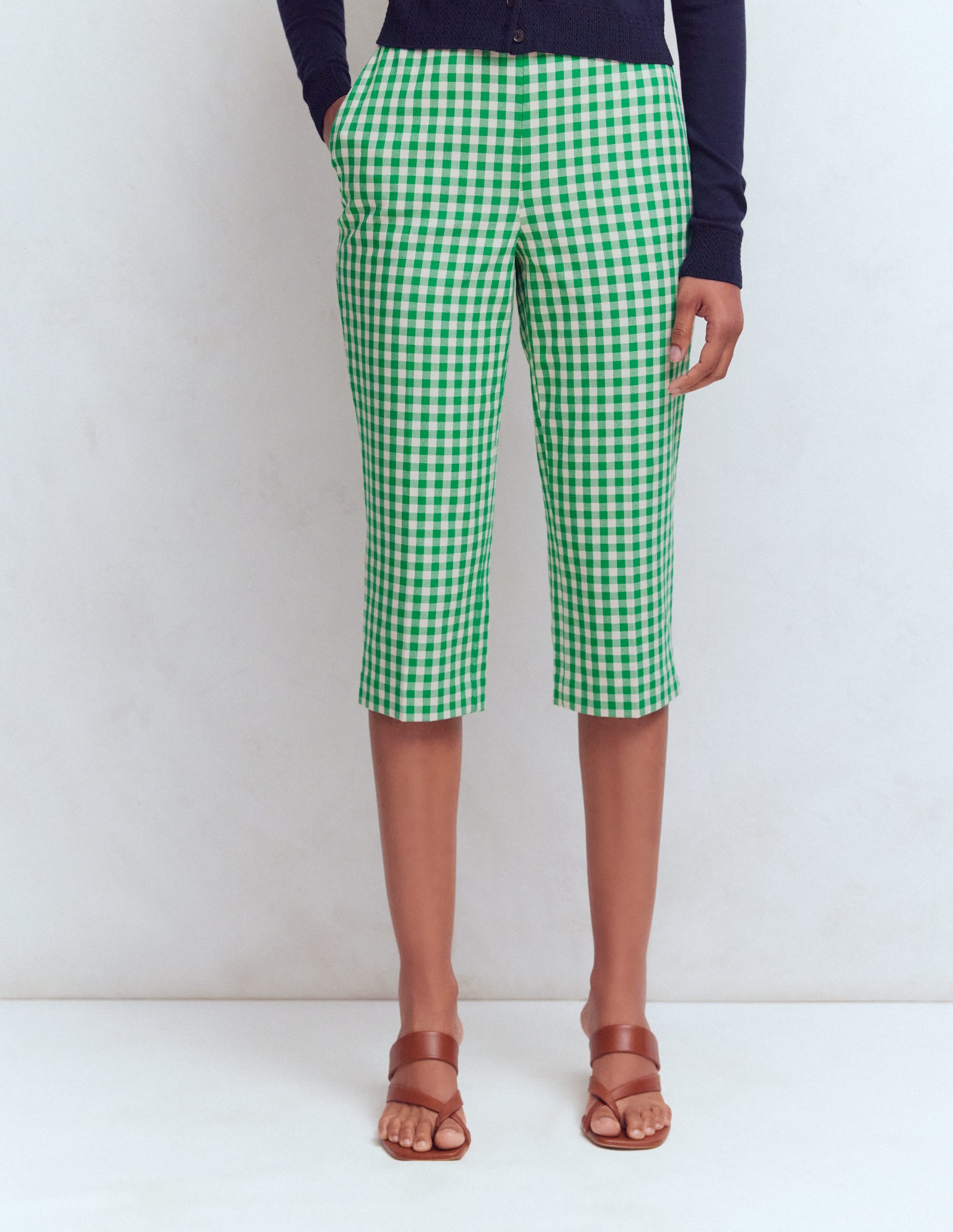 Capri Pants-Rich Emerald, Gingham - Image 5
