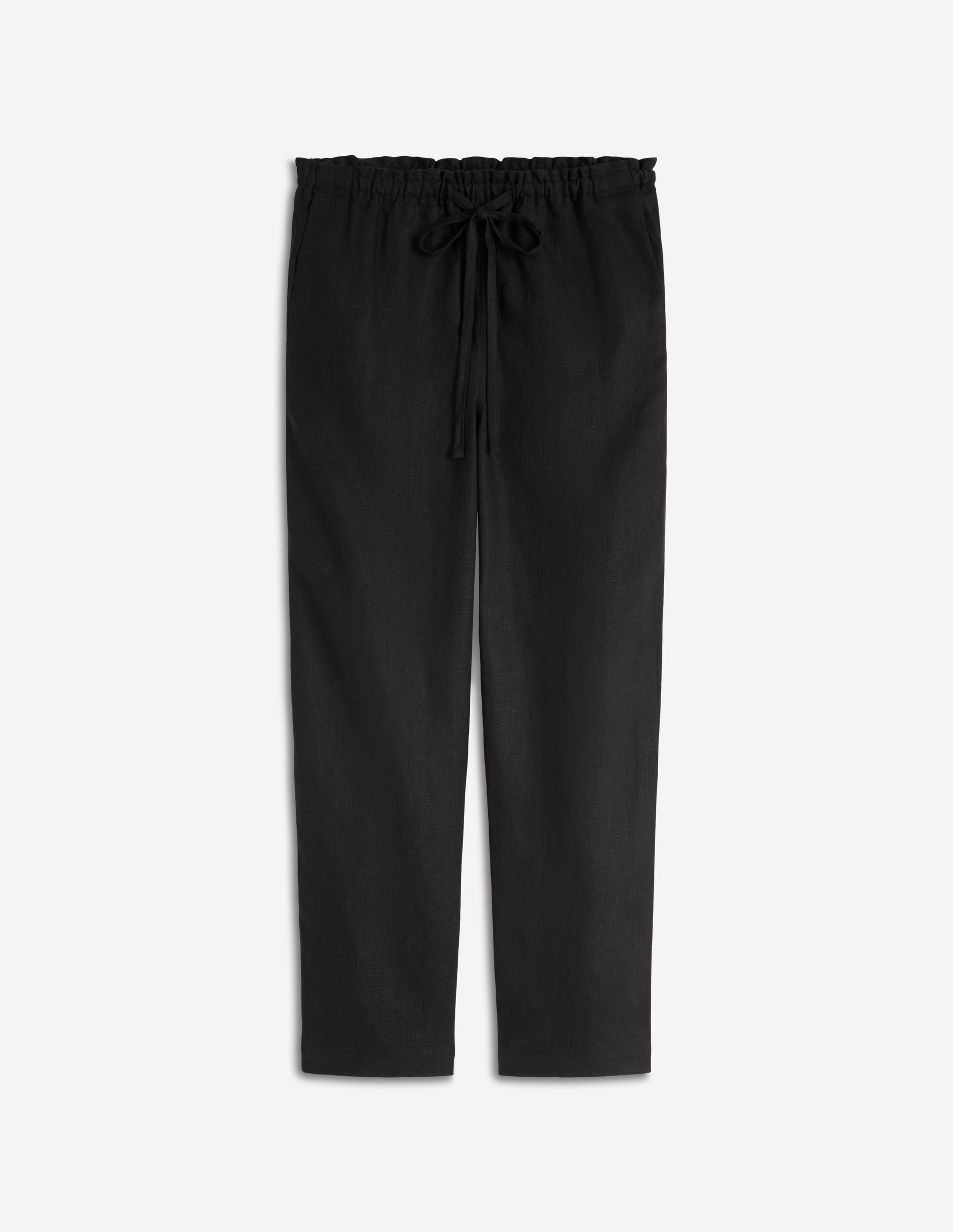 Islington Linen Crop Pants-Black-5