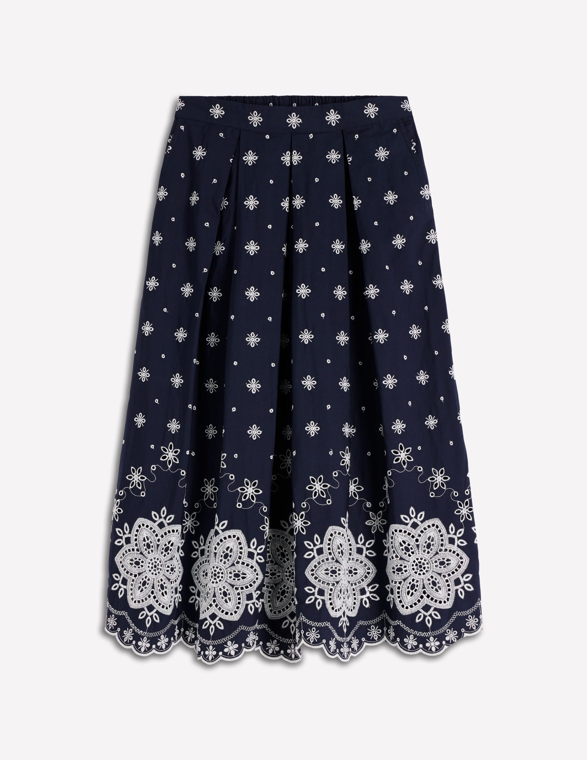 Verity Broderie Poplin Skirt-Navy, broderie-7
