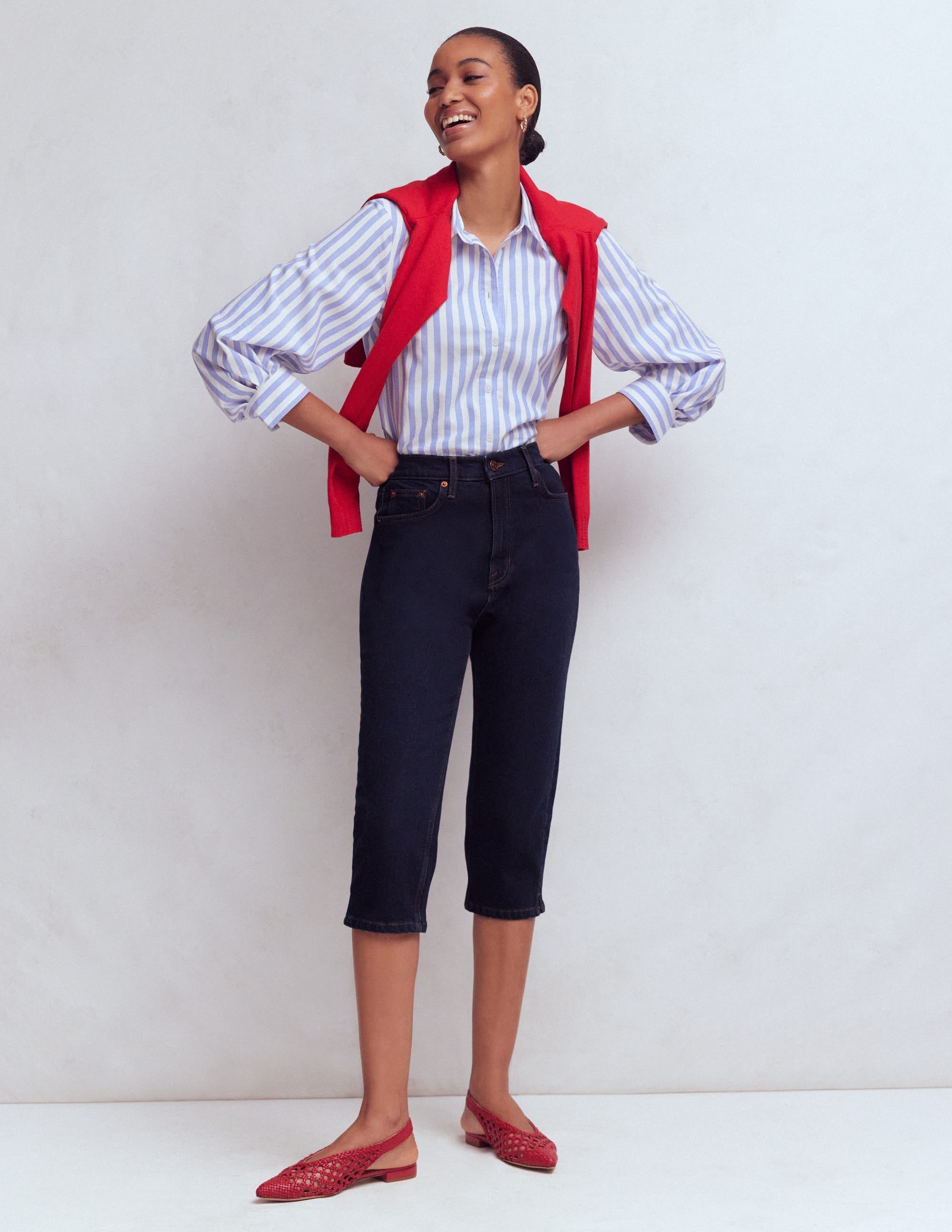 5-pocket Capri Jeans-Indigo - Image 1