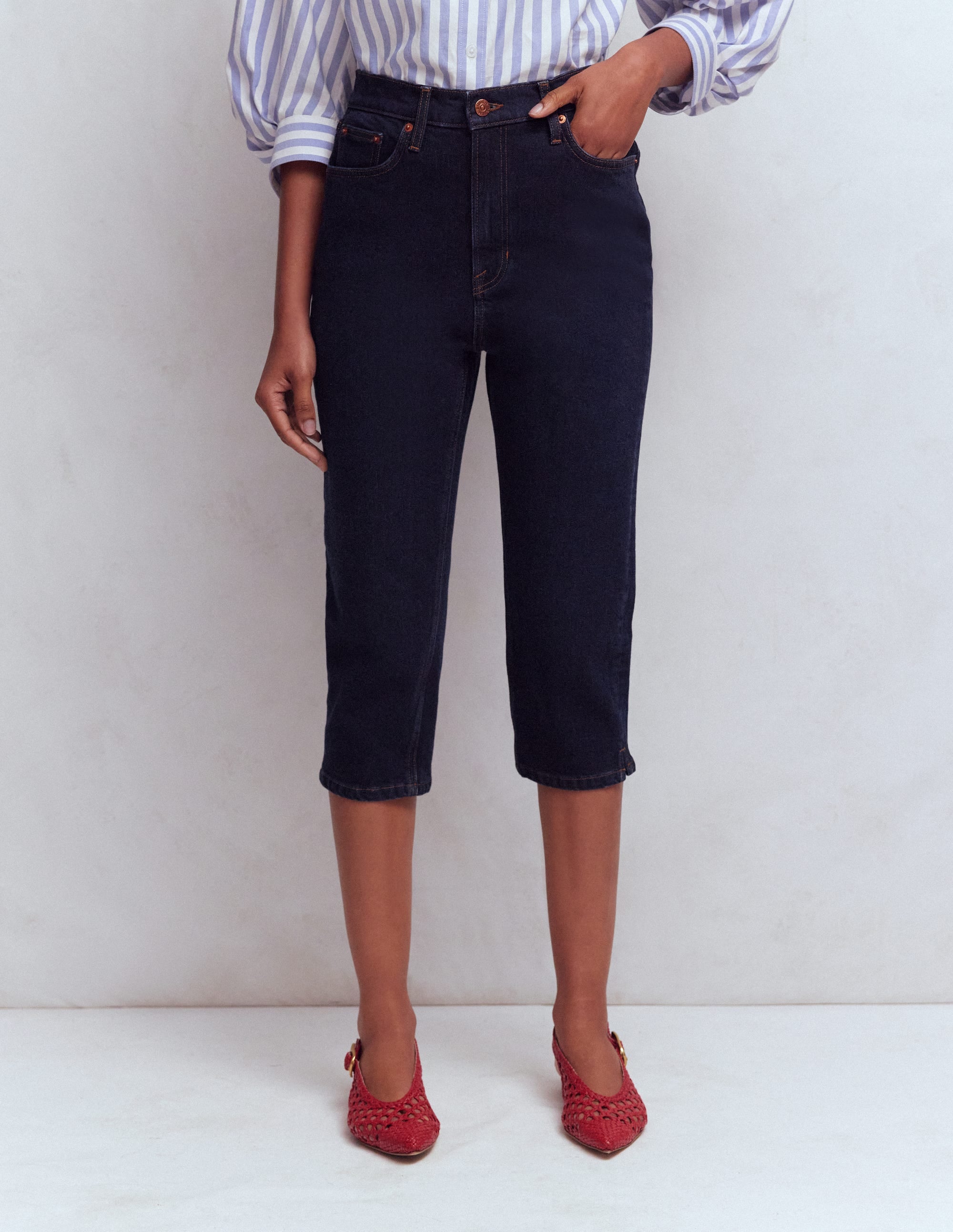 5-pocket Capri Jeans-Indigo - Image 4