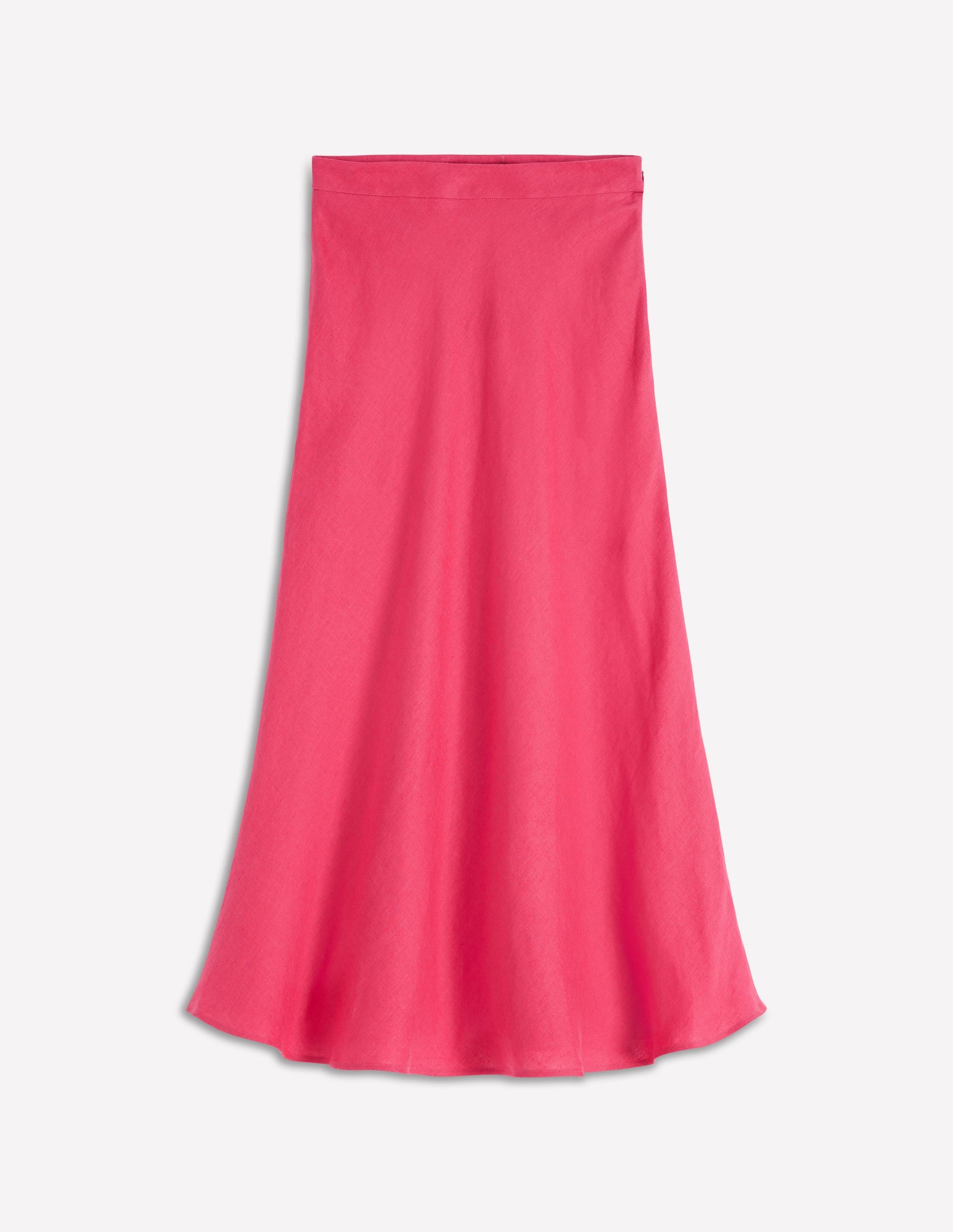 Bias Cut Linen Slip Skirt-Cherry Blush-6