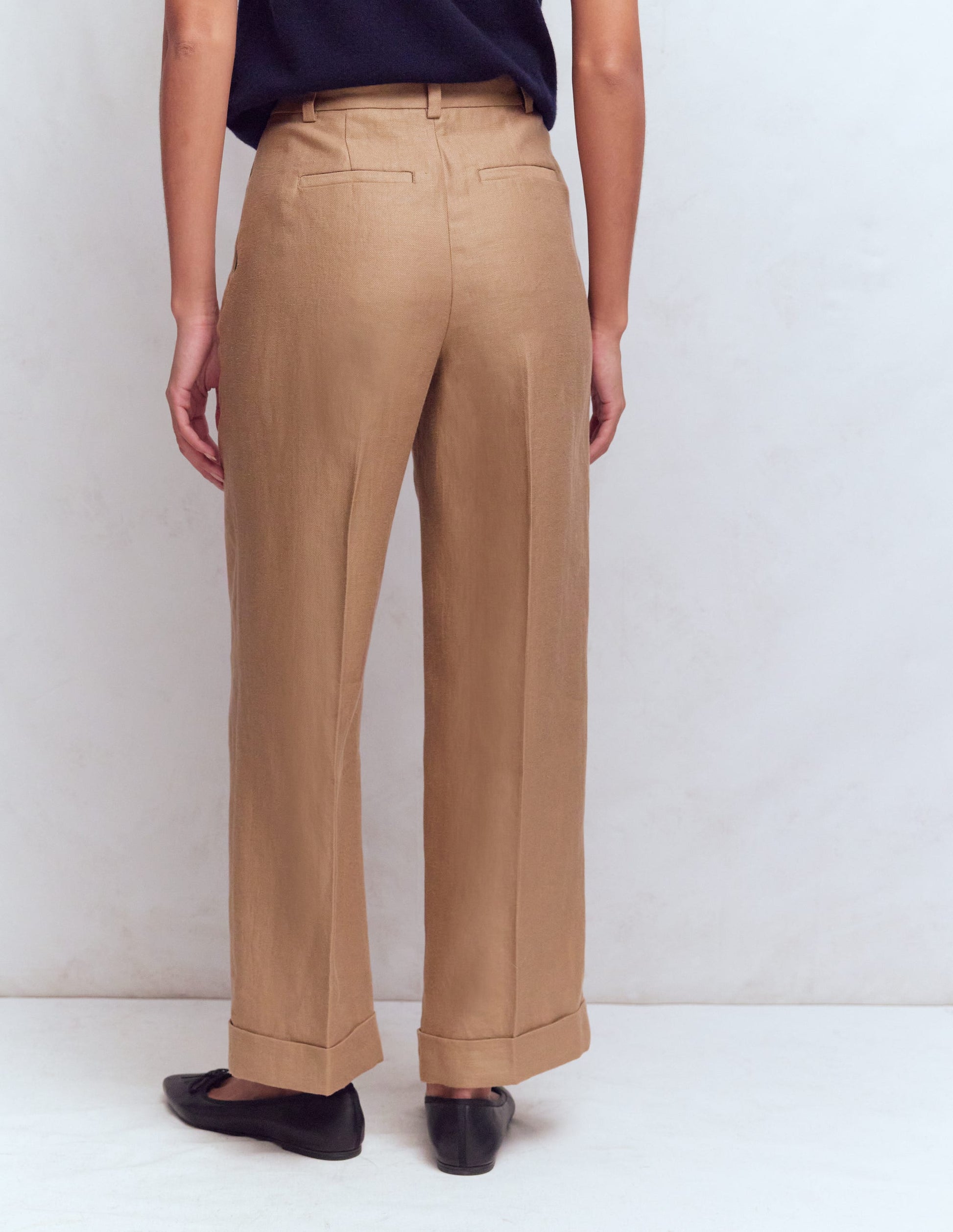 Chiswick Crop Linen Pants-Amphora-3