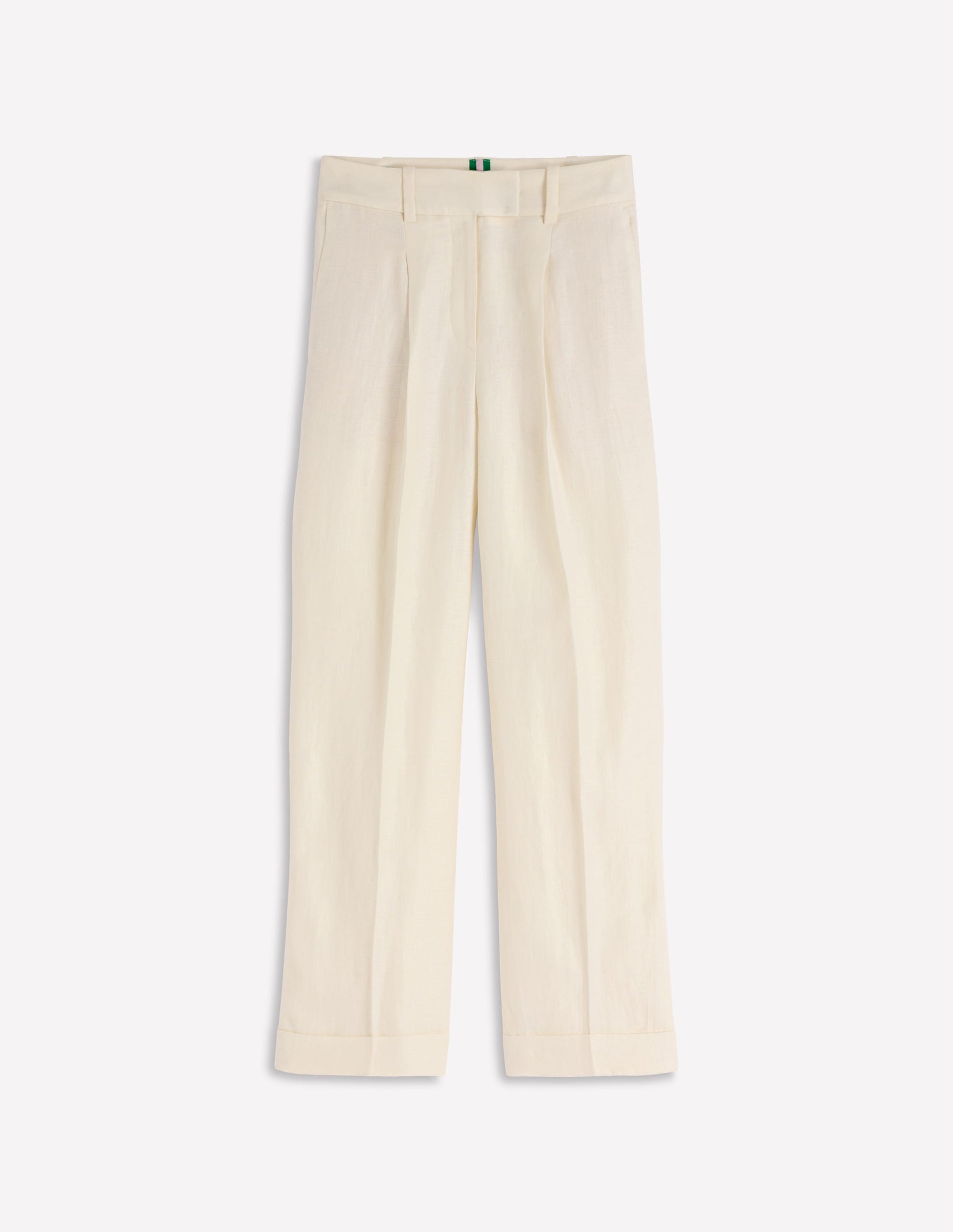 Chiswick Crop Linen Pants-Ivory-6