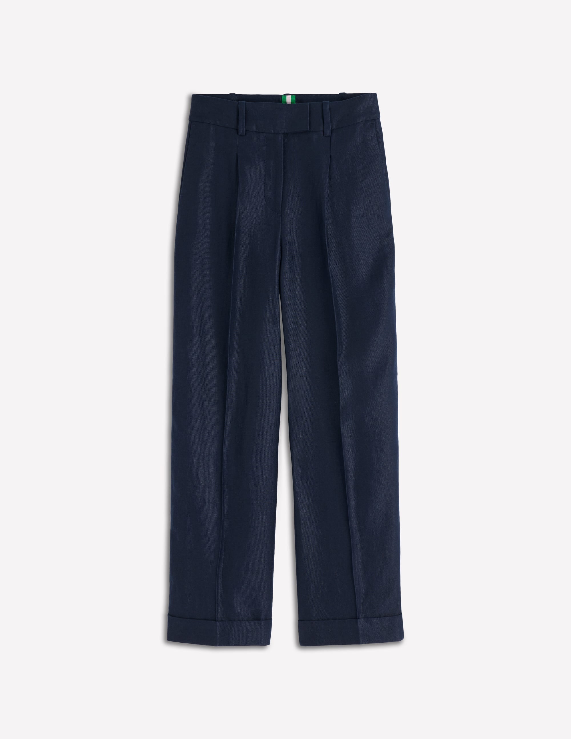 Chiswick Crop Linen Pants - Navy | Boden USA