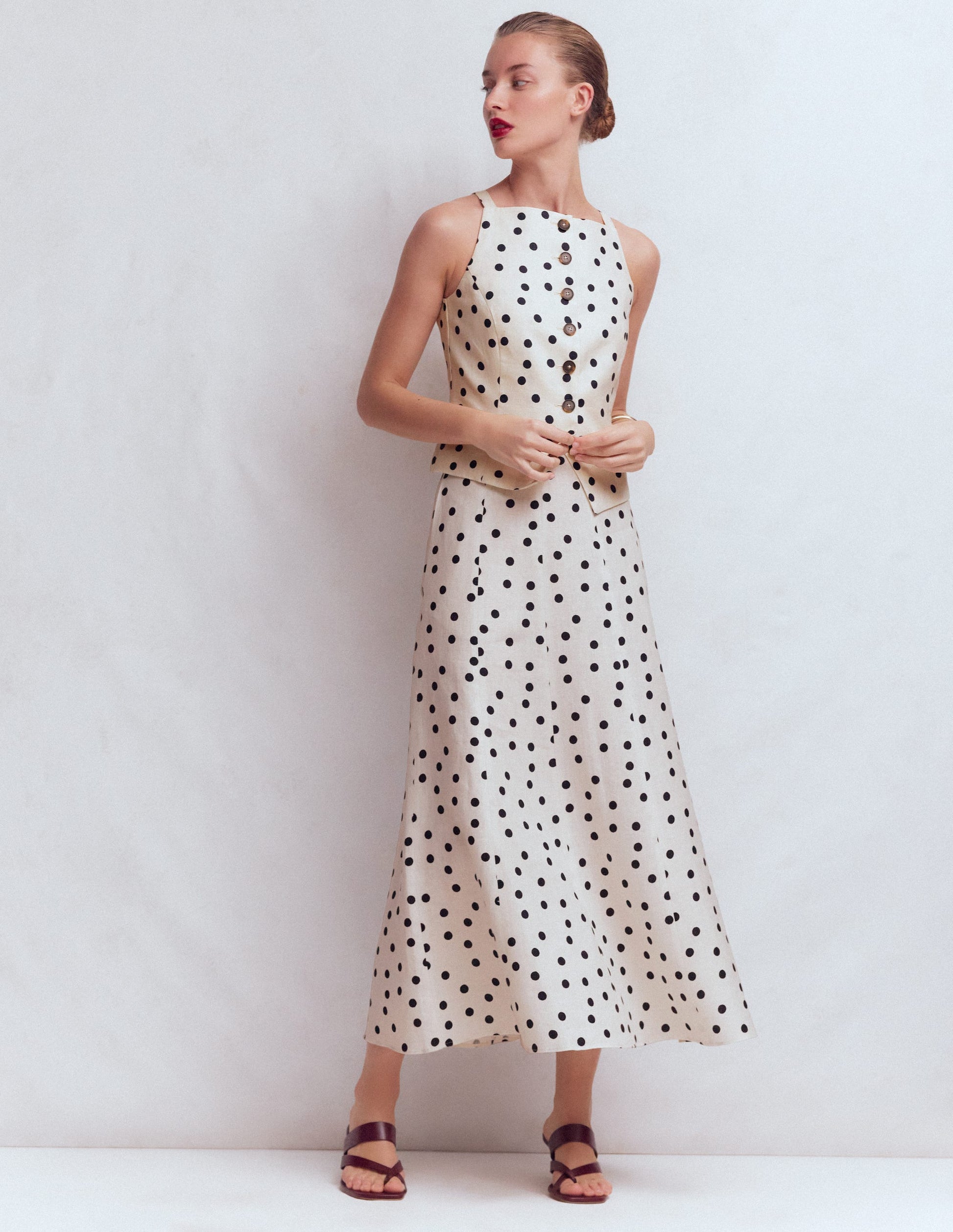 Boden Women's Miriam Linen Maxi Skirt in Natural | Size 10 Boden Women's Miriam Linen Maxi Skirt in Natural | Size 10