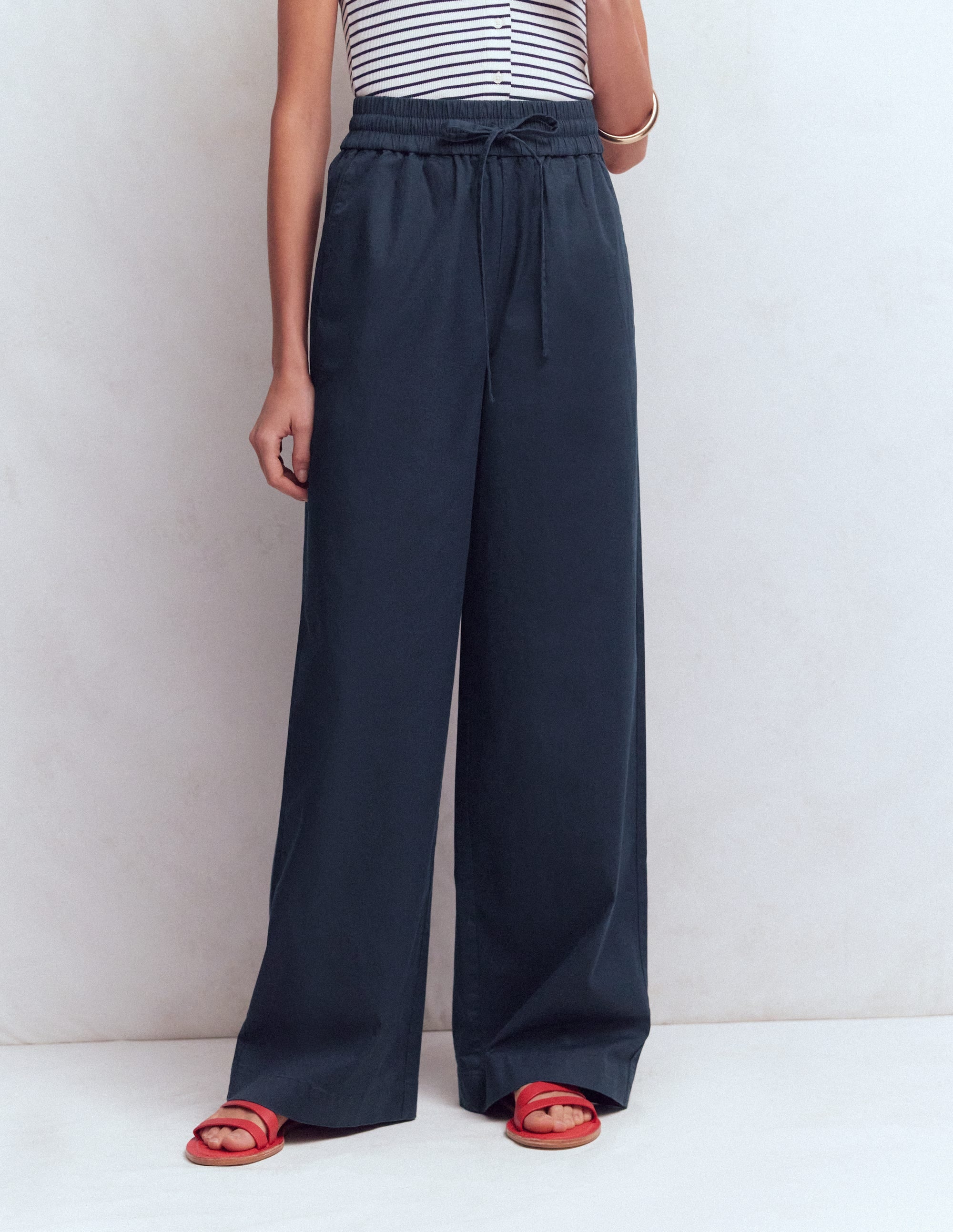 Greenwich Tie Waist Pants-Navy - Image 4