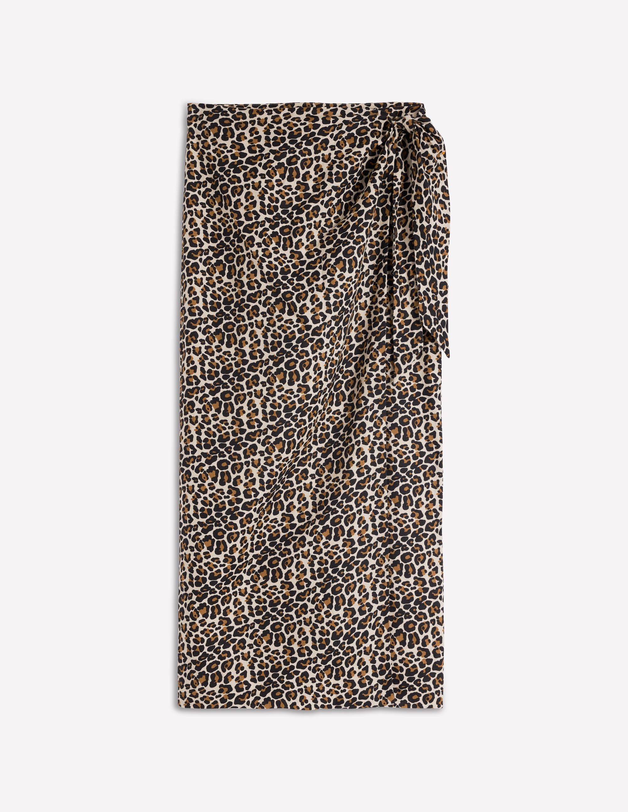 Dimitra Linen Column Skirt-Almond Milk, Cheetah Pop - Image 6