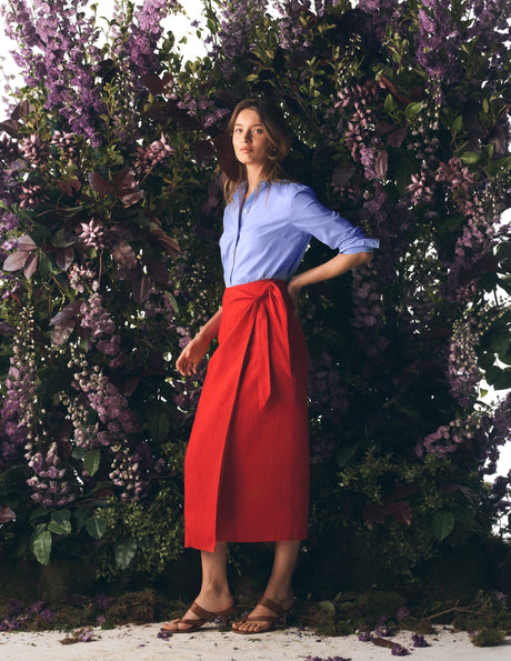 Dimitra Linen Column Skirt