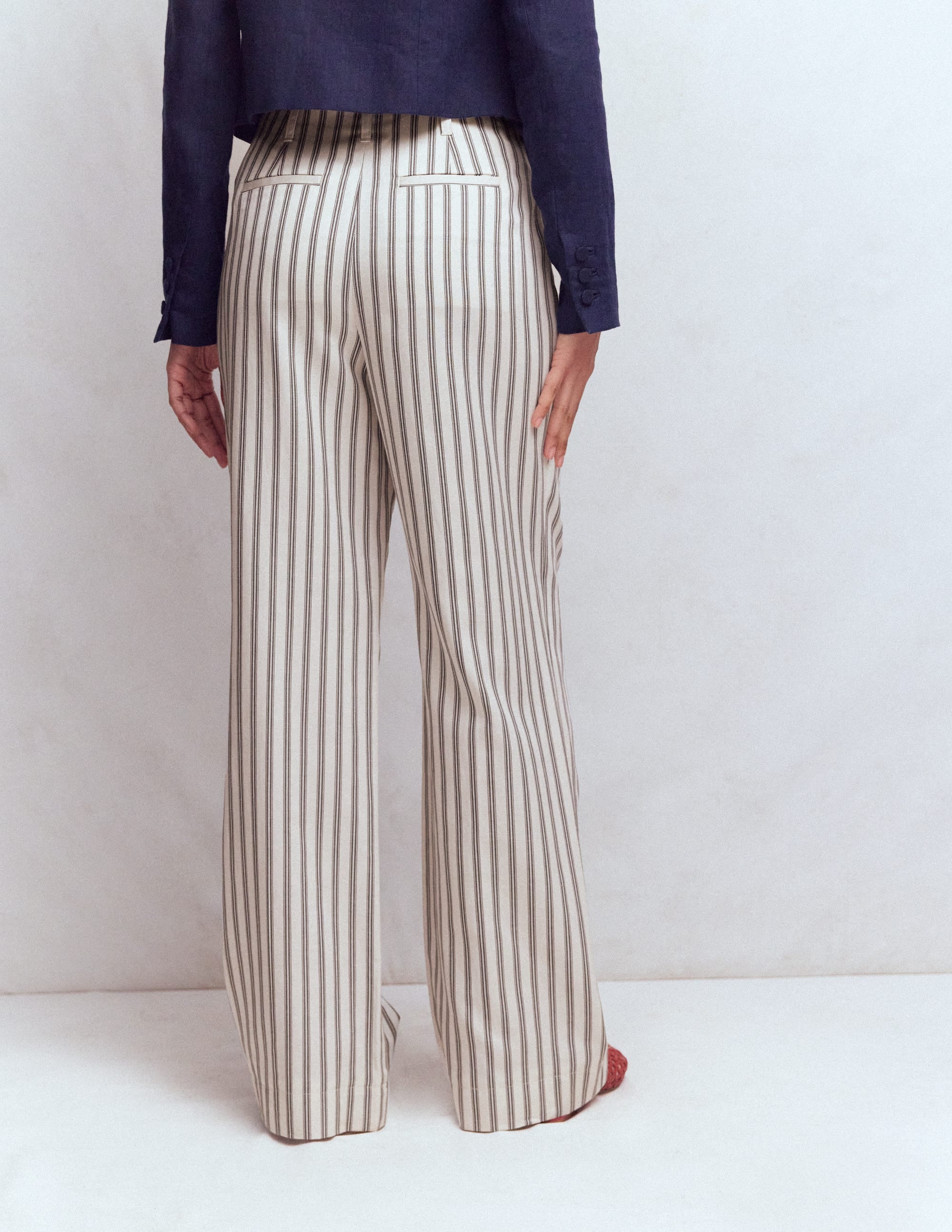 Mayfair Tailored Pants-Ivory, Navy Stripe - Image 3