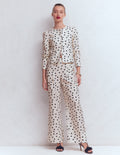 Mayfair Linen Pants-Ivory, Painted Dot