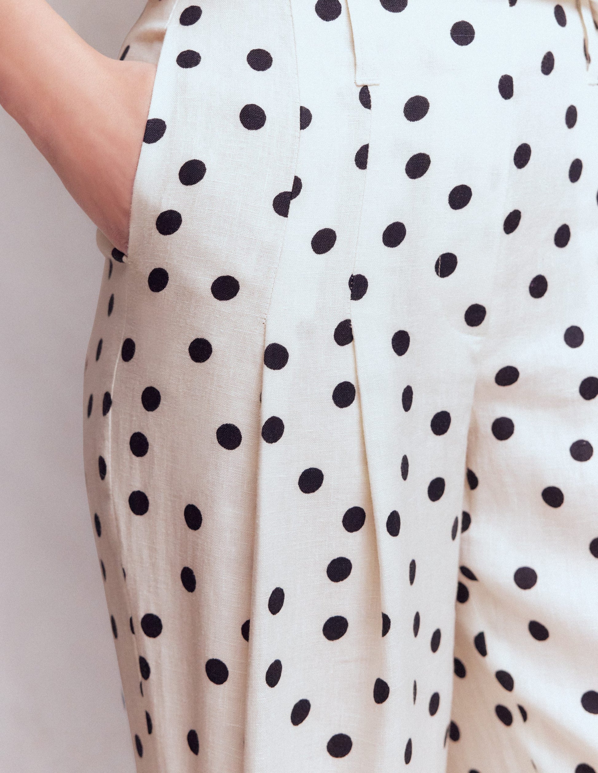 Mayfair Linen Pants-Ivory, Painted Dot-2