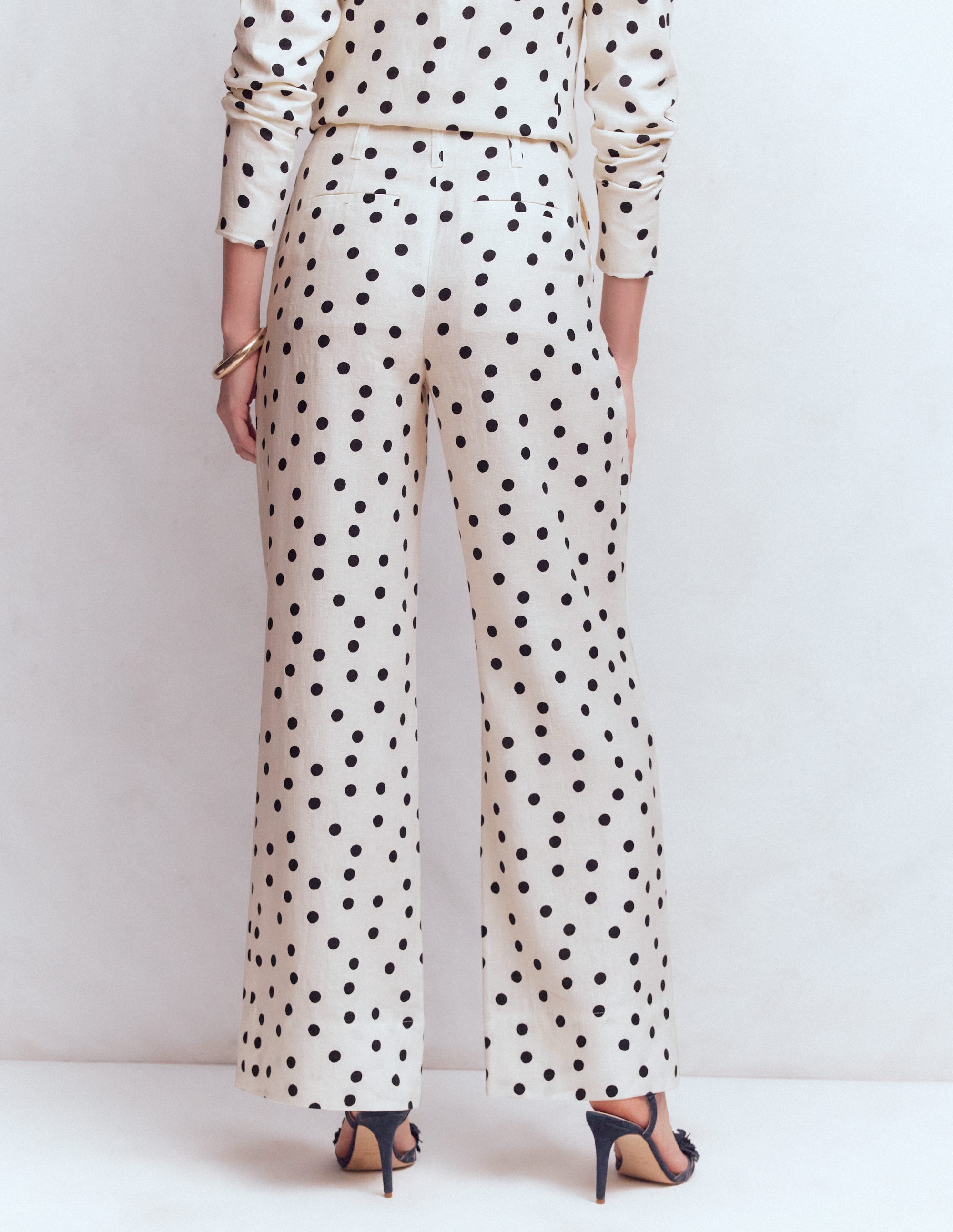 Mayfair Linen Pants-Ivory, Painted Dot - Image 3