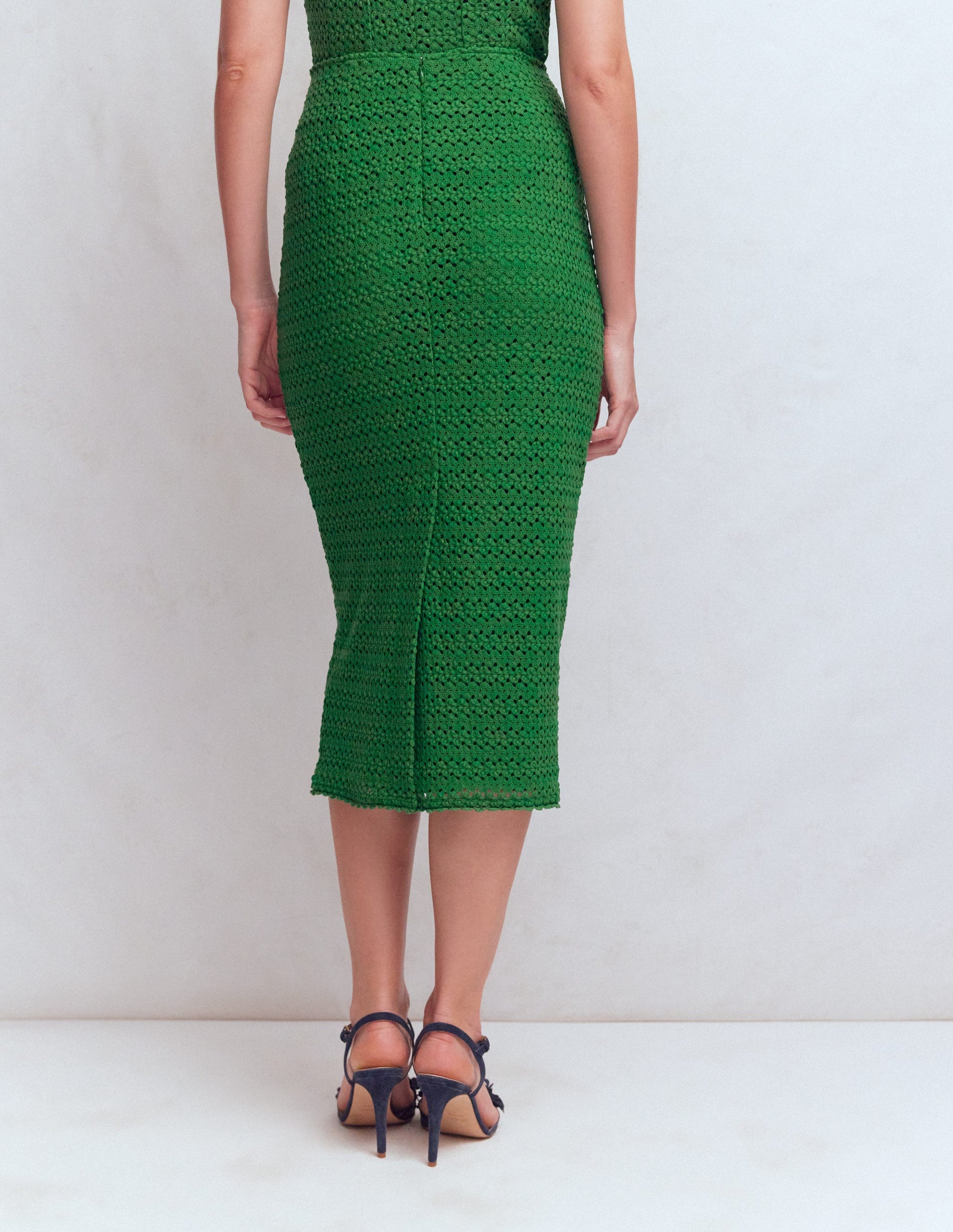 Lace Pencil Skirt-Fresh Green-4