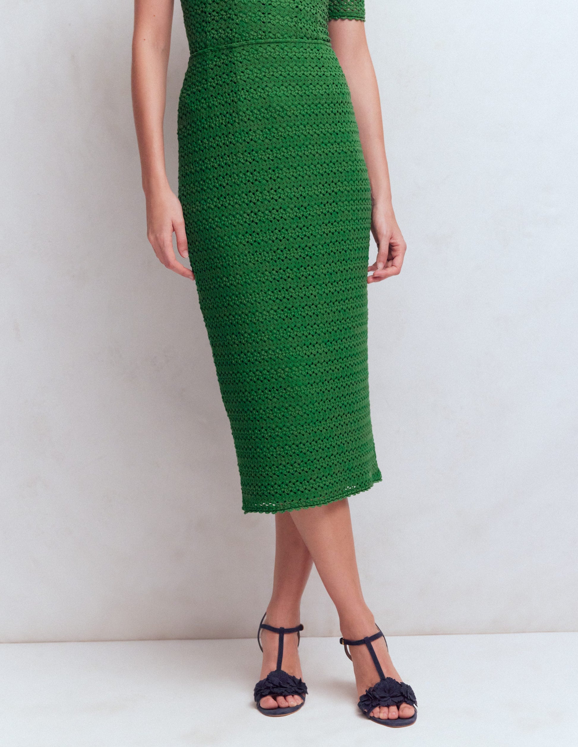 Lace Pencil Skirt-Fresh Green-6