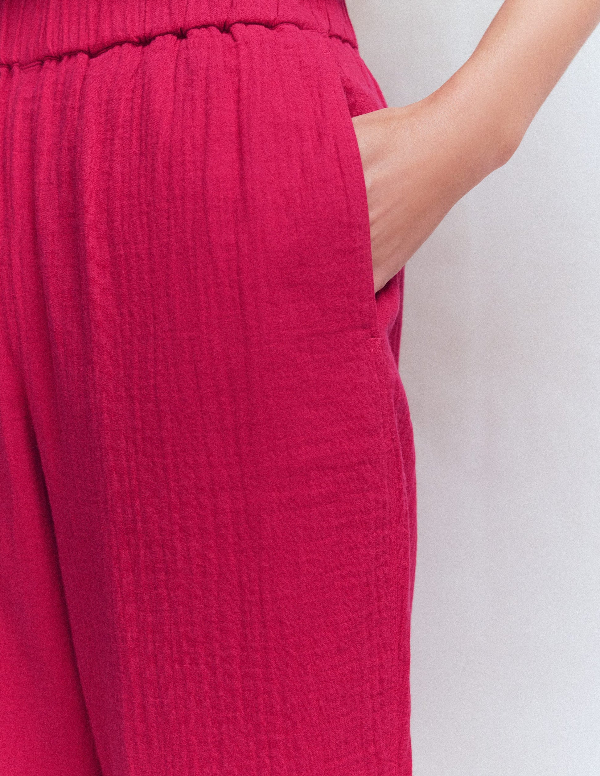 Double Cloth Crop Pants-Pomegranate-2