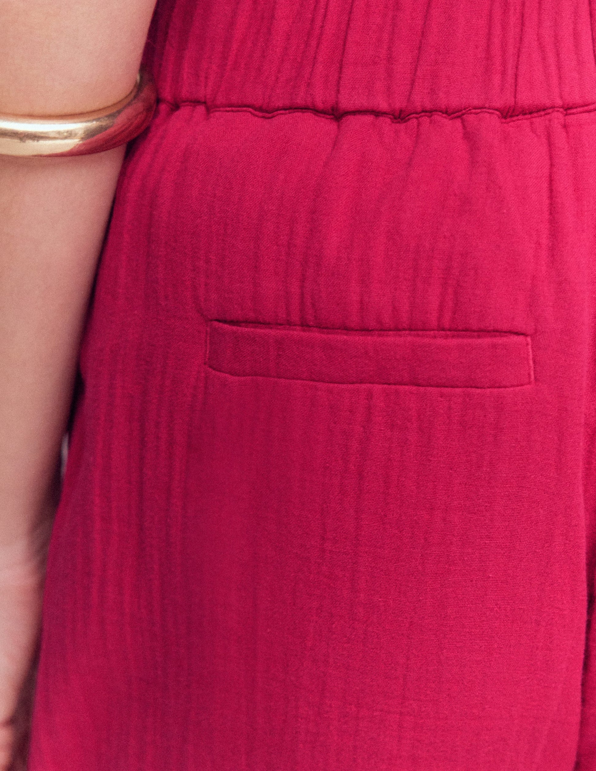 Double Cloth Crop Pants-Pomegranate-5