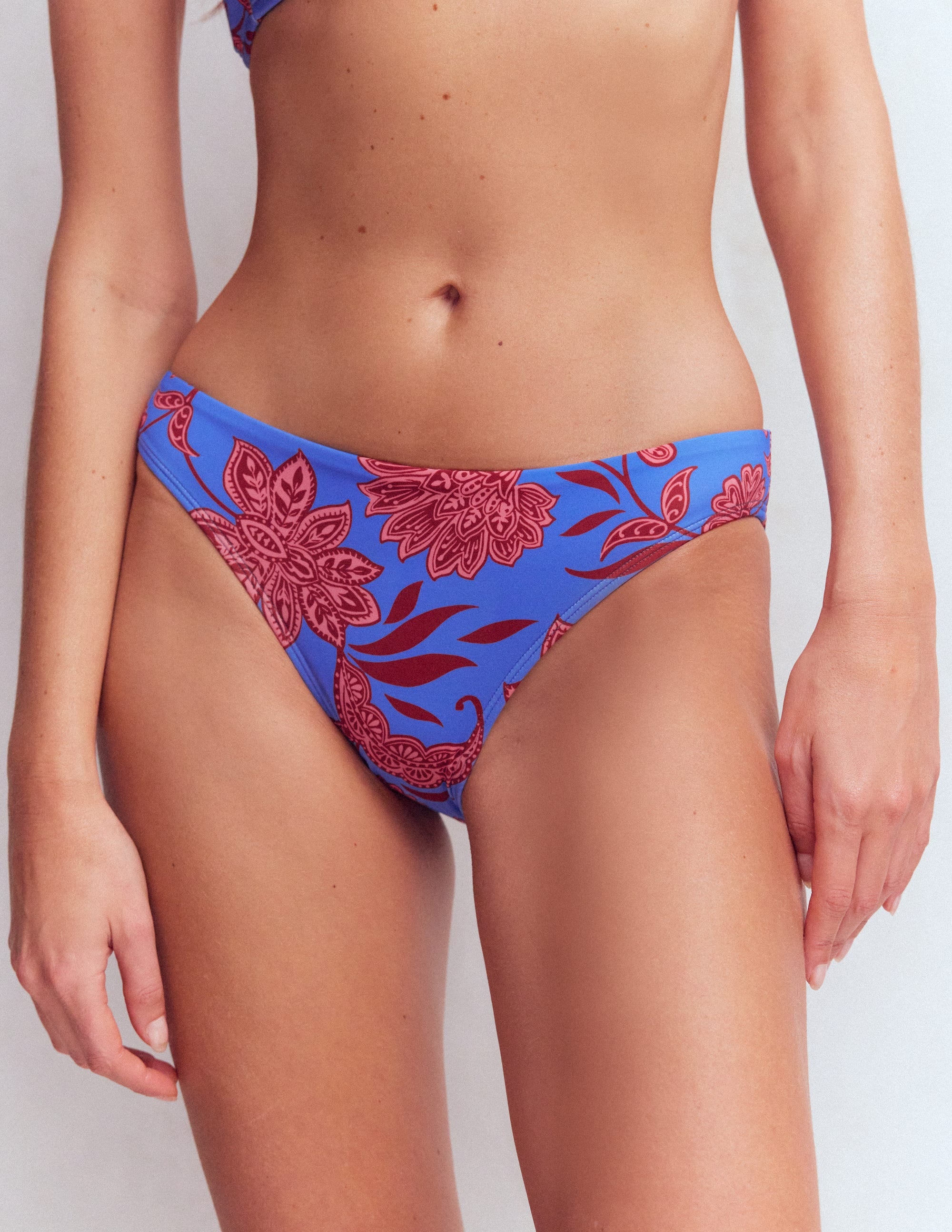 Classic Bikini Bottoms-Blue, Elegant Blossom - Image 4