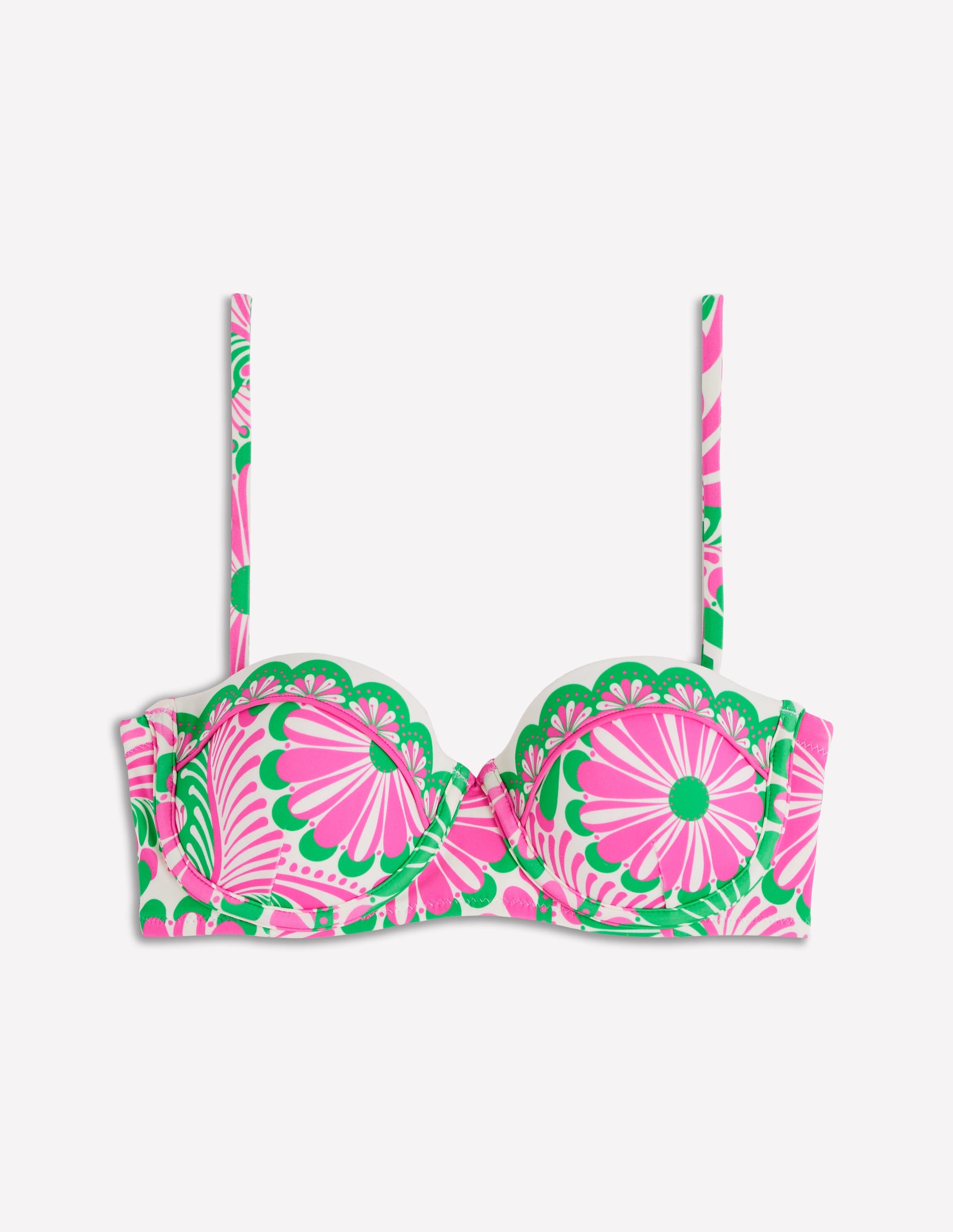 Rhodes Cup Sized Bikini Top-Pink, Euphoric Gardens - Image 7