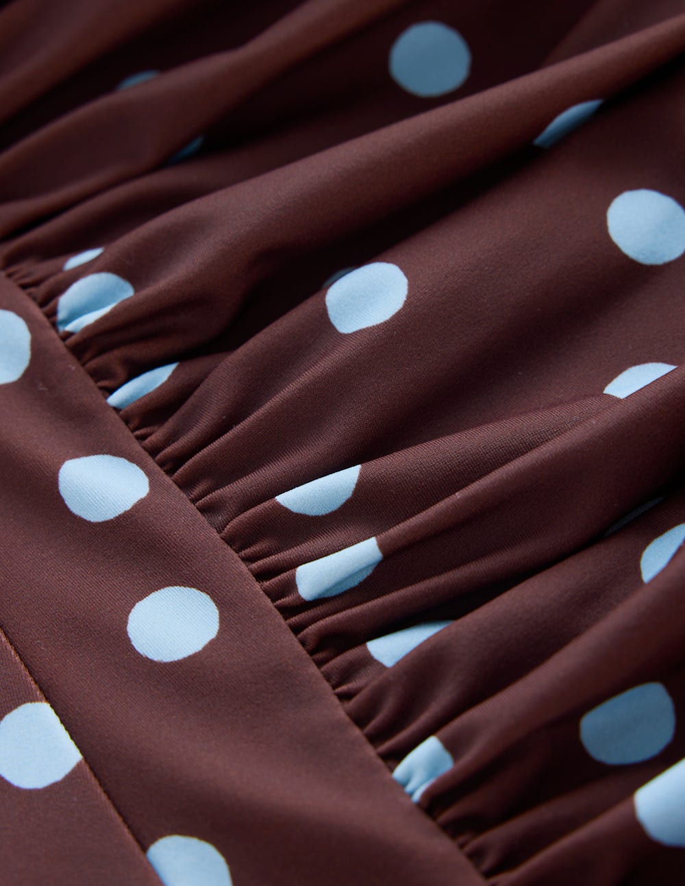 Kythira Ruched Swimsuit-Chocolate and Blue Painted Dot-8