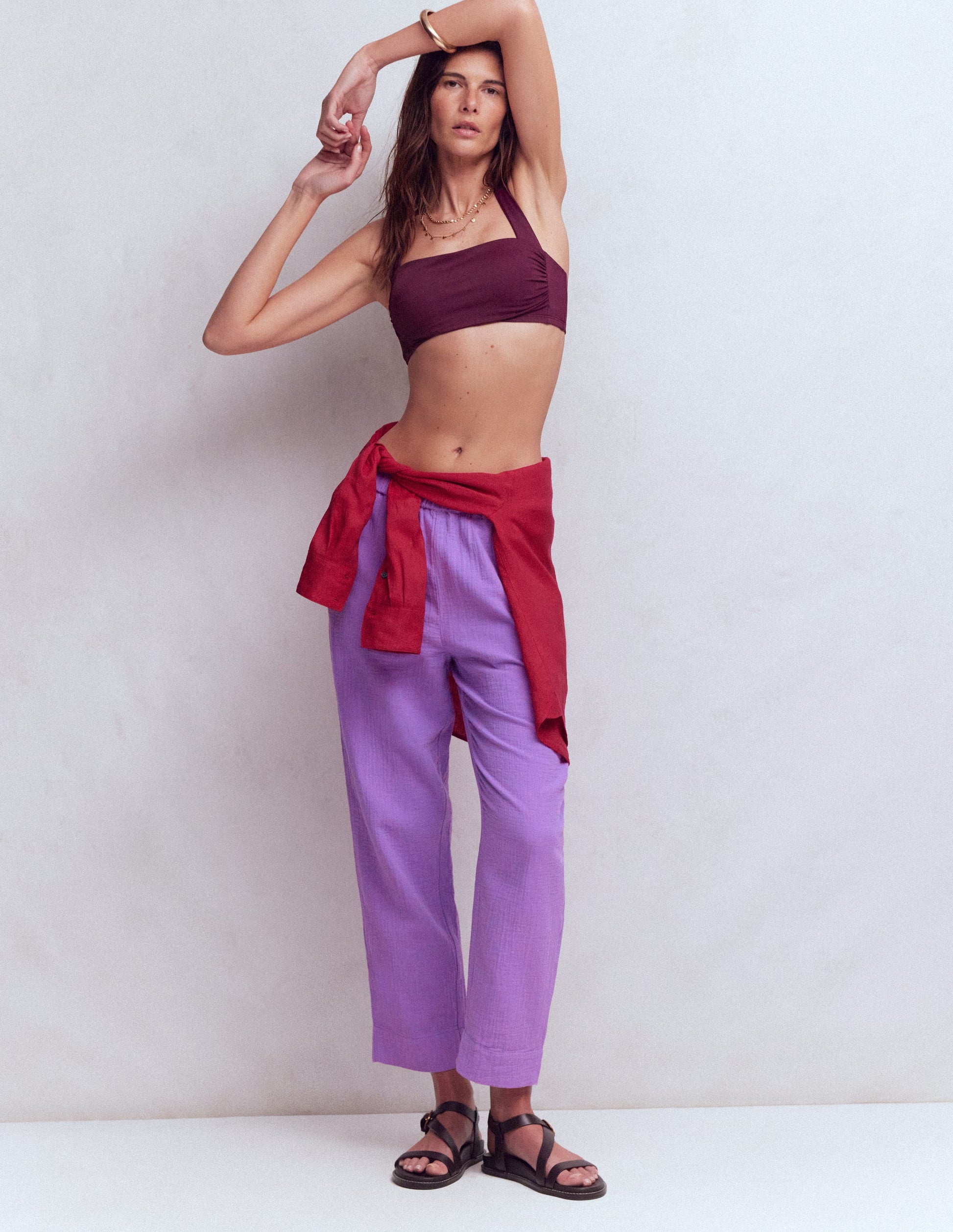 Kythira Ruched Bikini Top-Chocberry-5