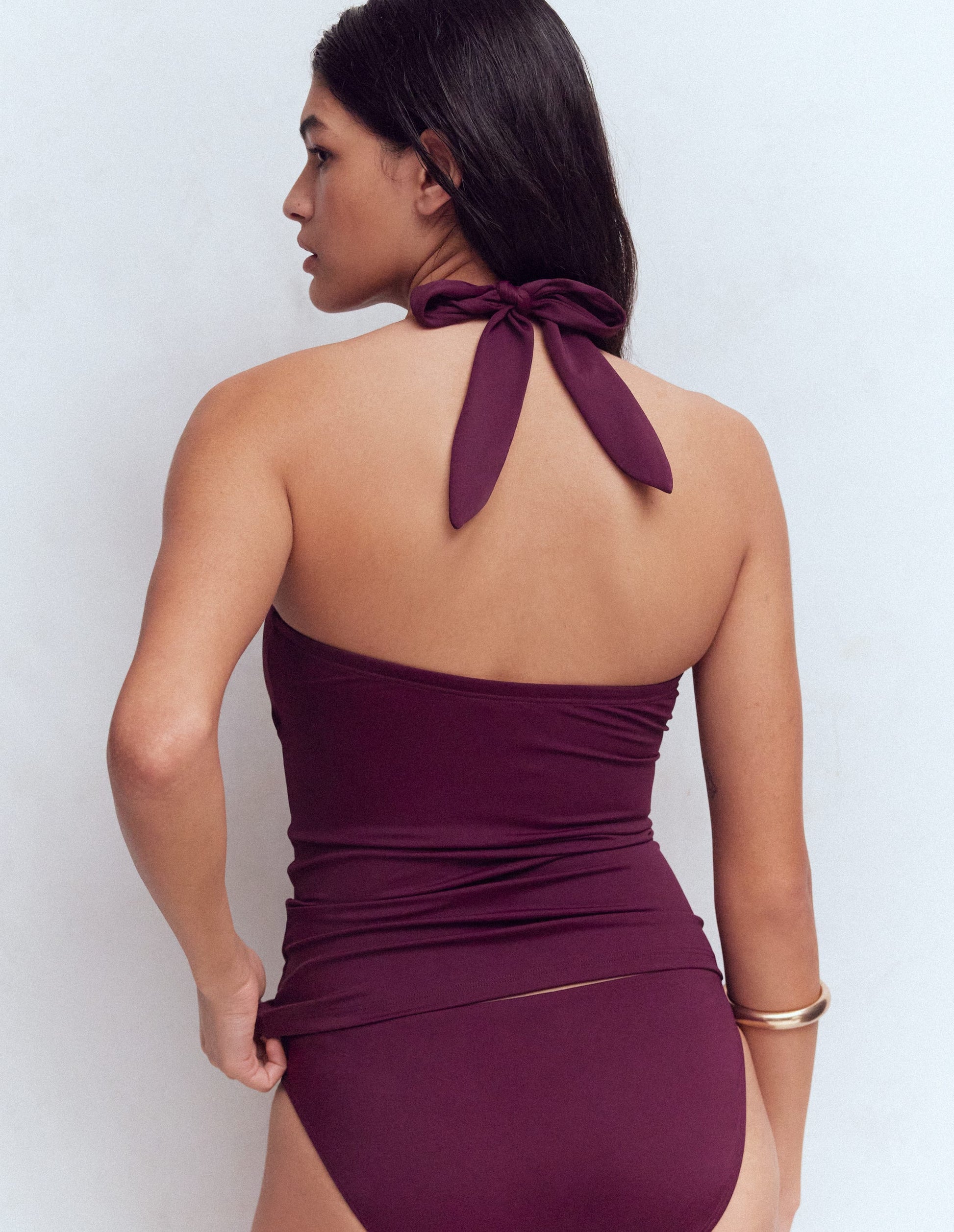 Kythira Ruched Tankini Top-Chocberry-7