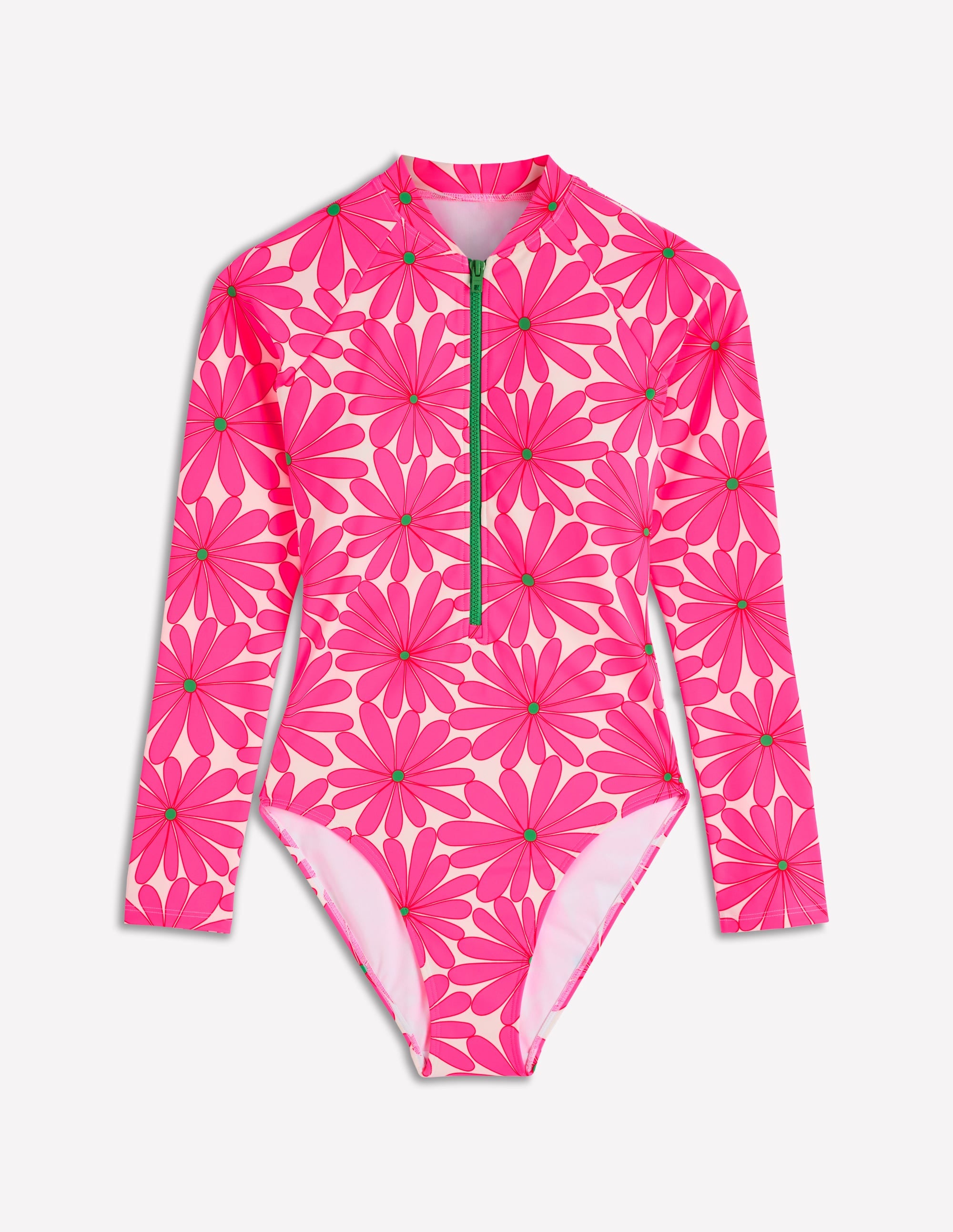 Rash Guard Swimsuit-Sangria Sunset, Daisy Blossom - Image 5