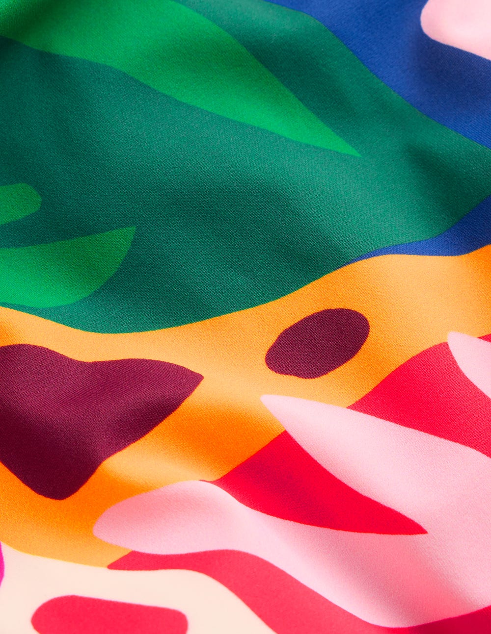 Piped Sporty Swimsuit-Multi, Leafy Cascade