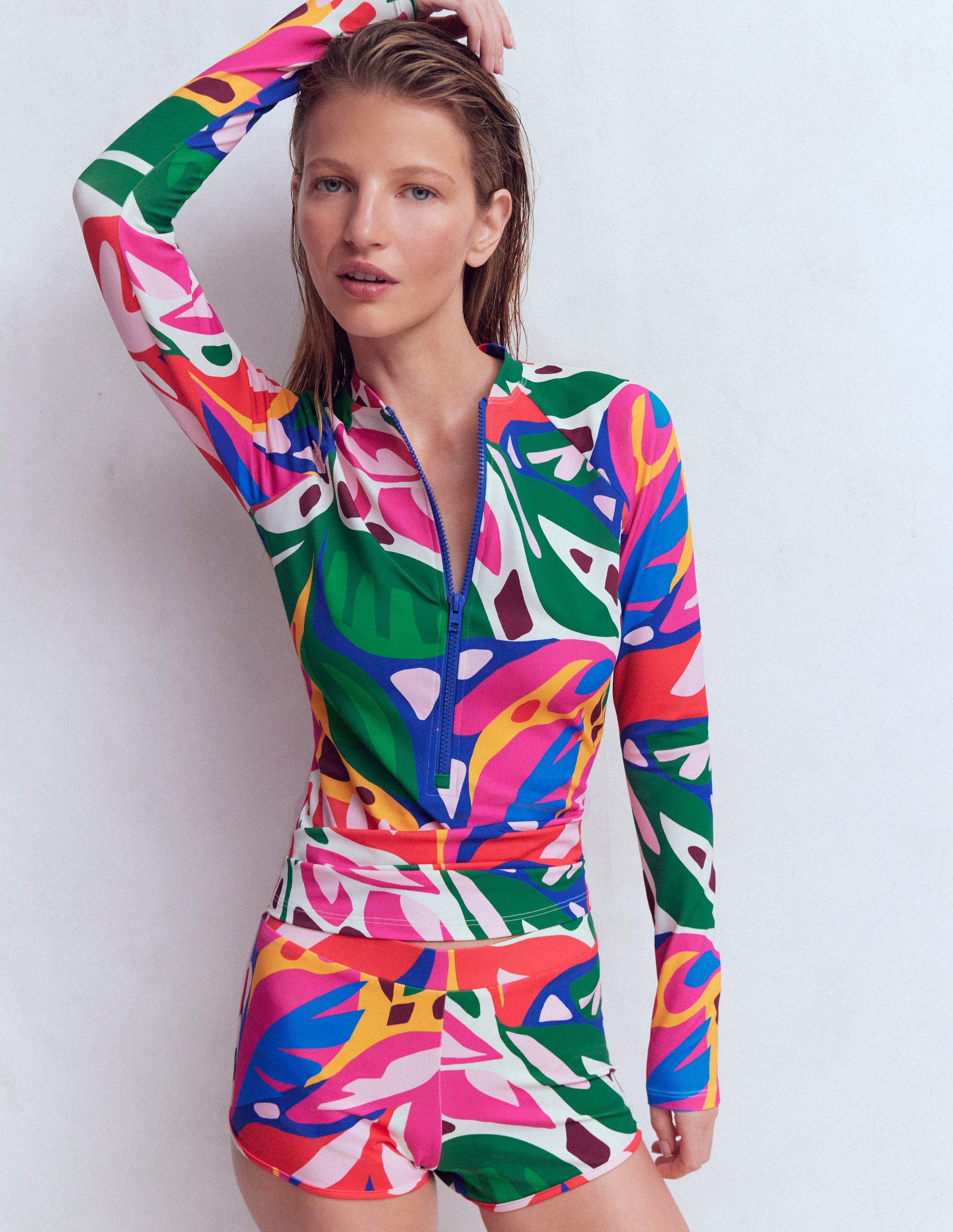 Sun Safe Raglan Guard Top-Multi, Leafy Cascade-4