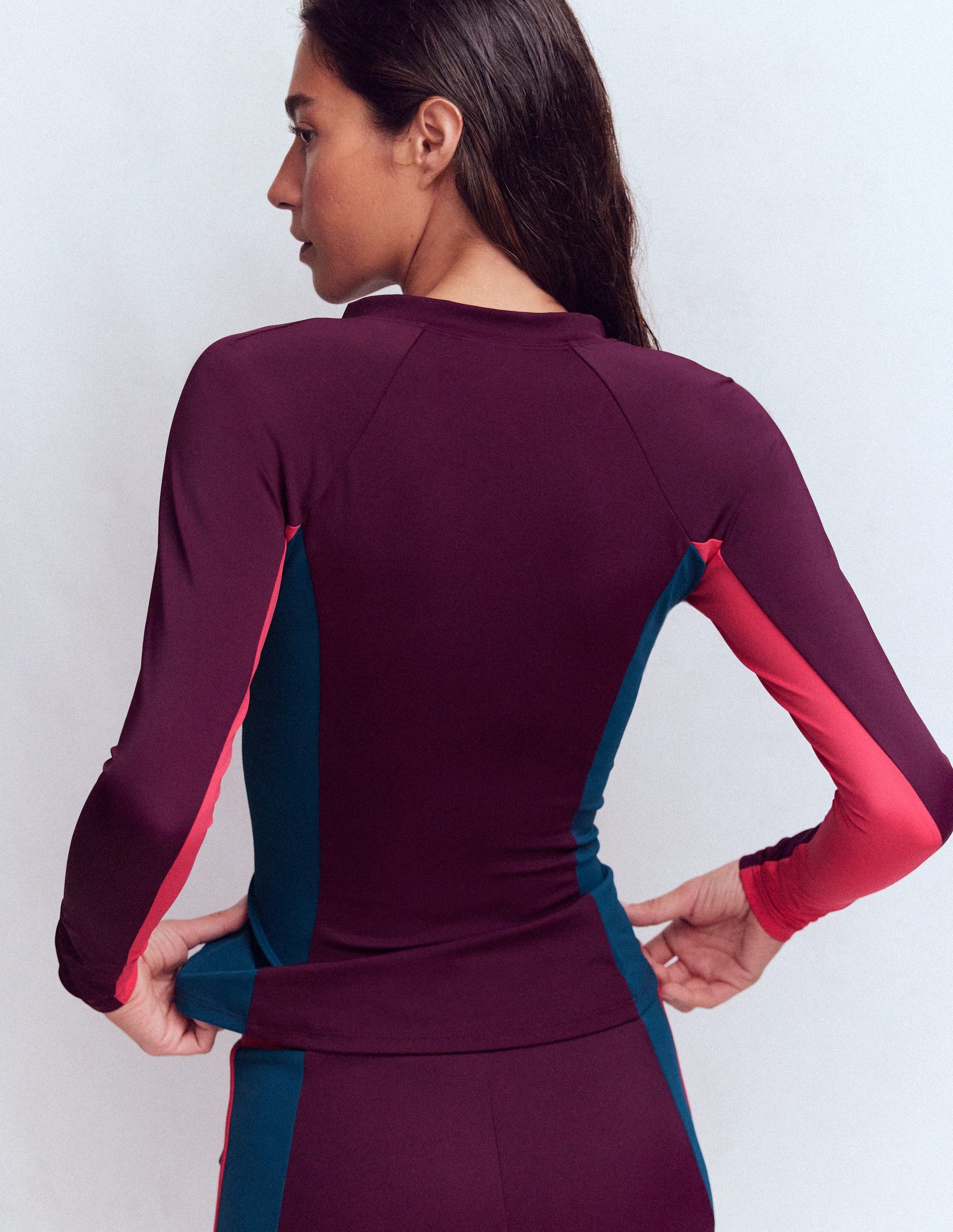 Sun Safe Raglan Guard Top-Purple, Colourblock-3