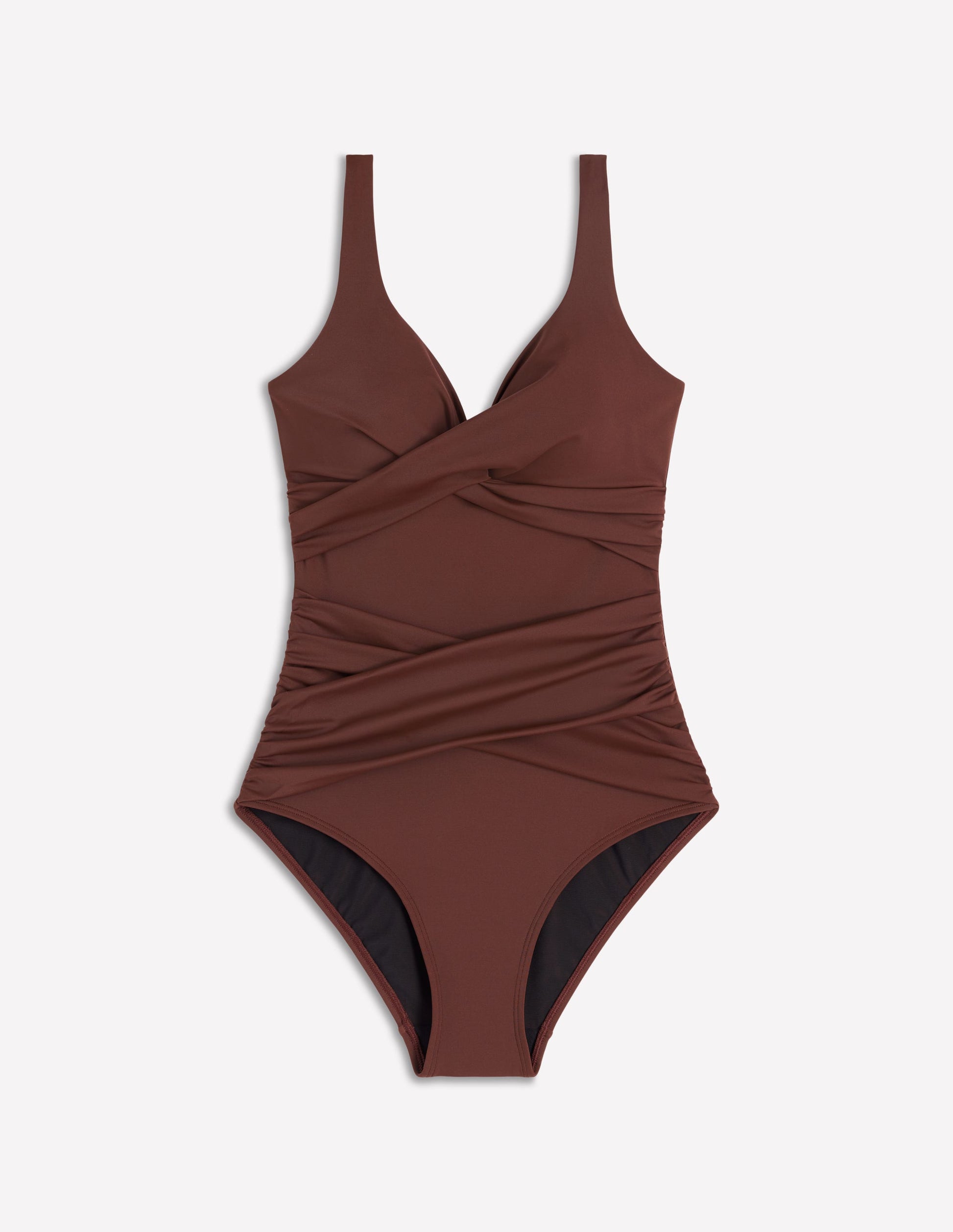 Cross Wrap Swimsuit-Bitter Chocolate-7