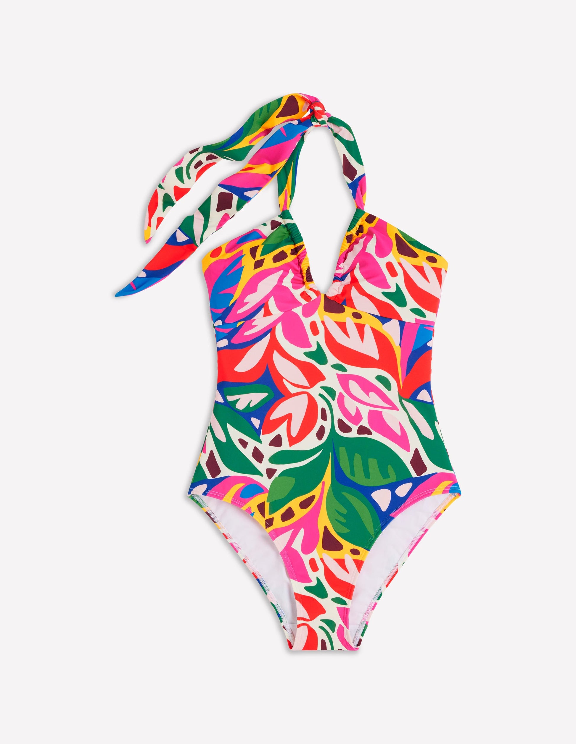 Minori Halter Tie Swimsuit-Multi, Leafy Cascade-7